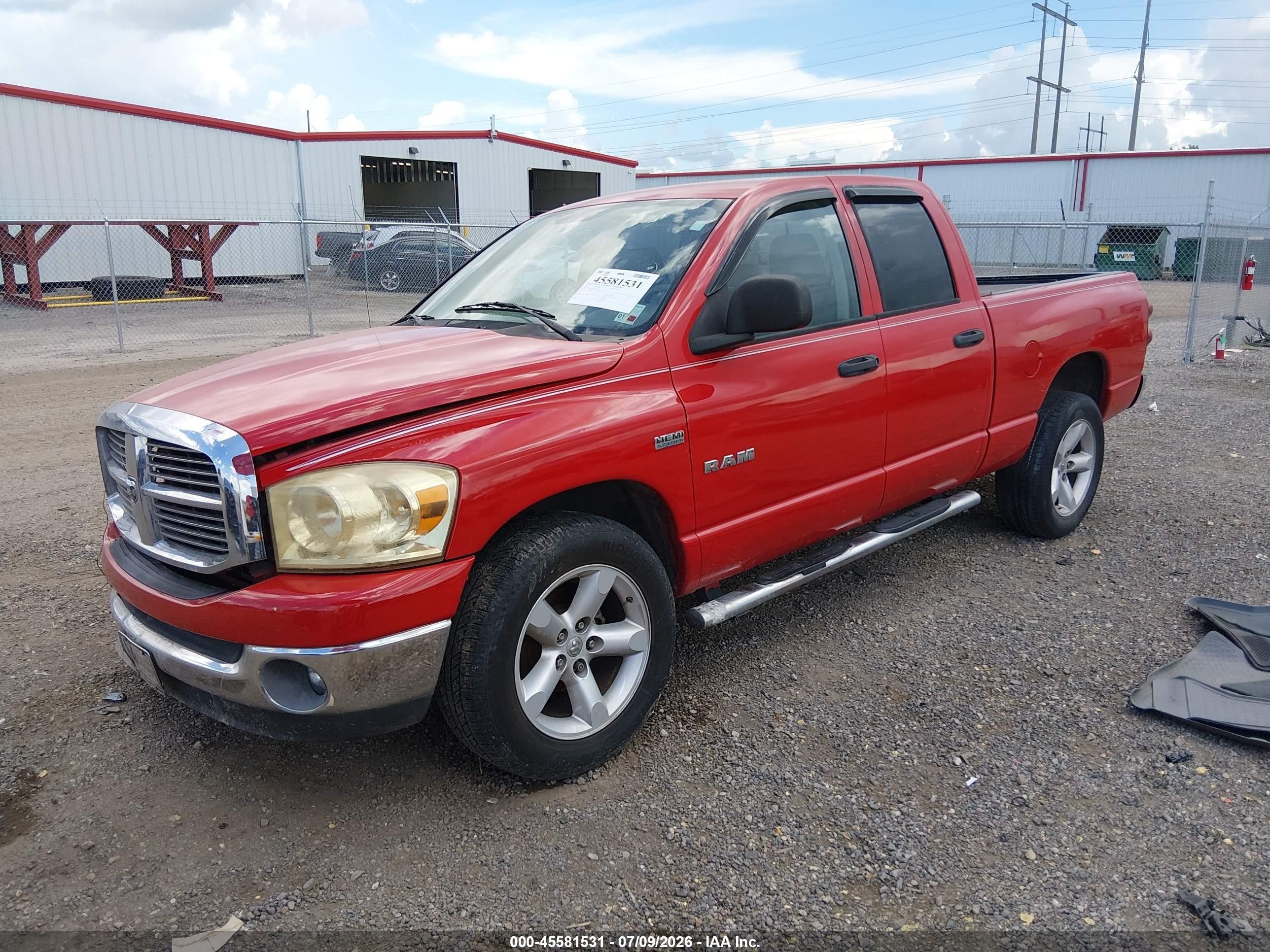 2008 Dodge Ram 1500 Slt Red vin: 1D7HA18228S517740