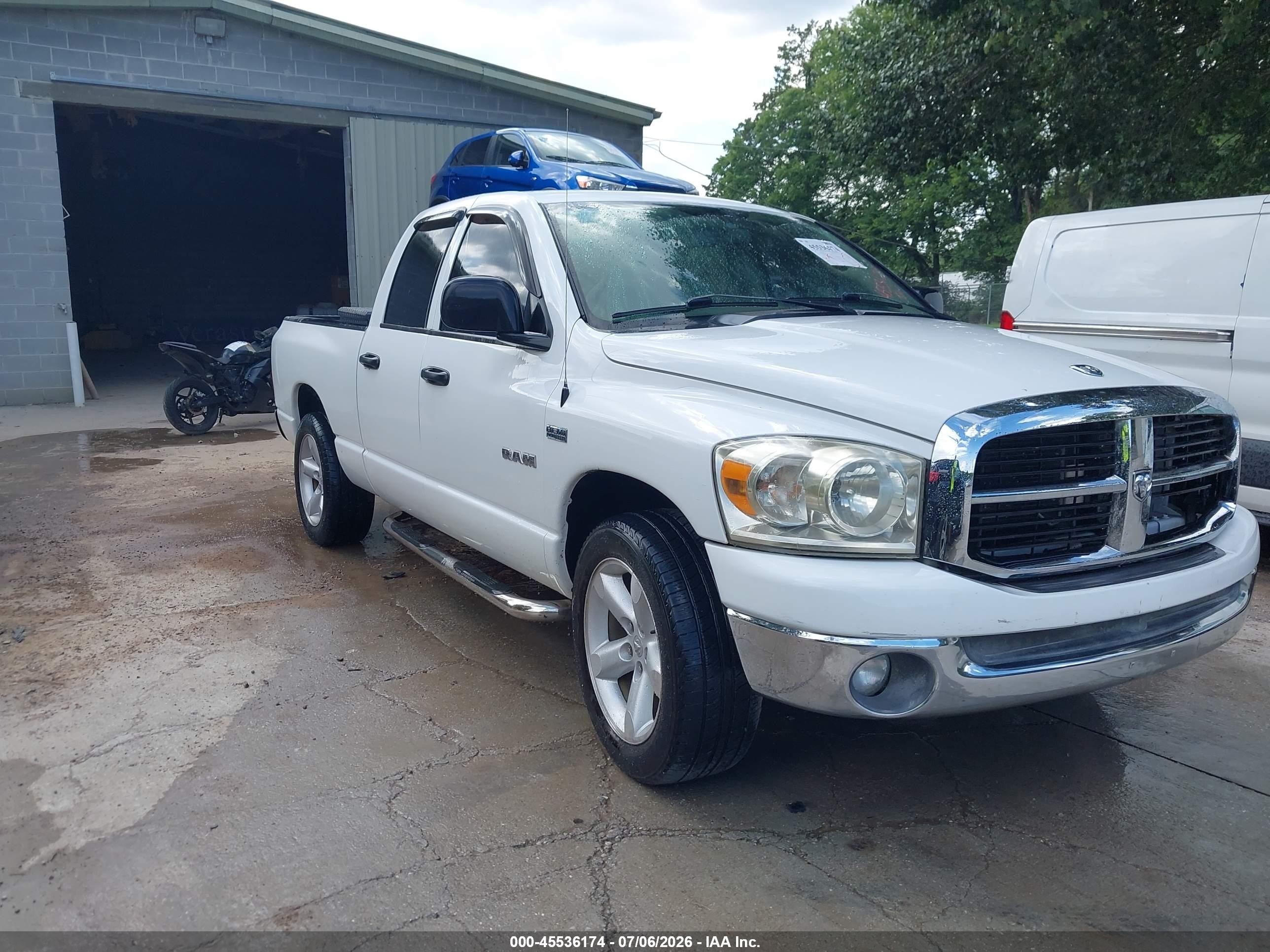 2008 Dodge Ram 1500 Slt White vin: 1D7HA18238J103677