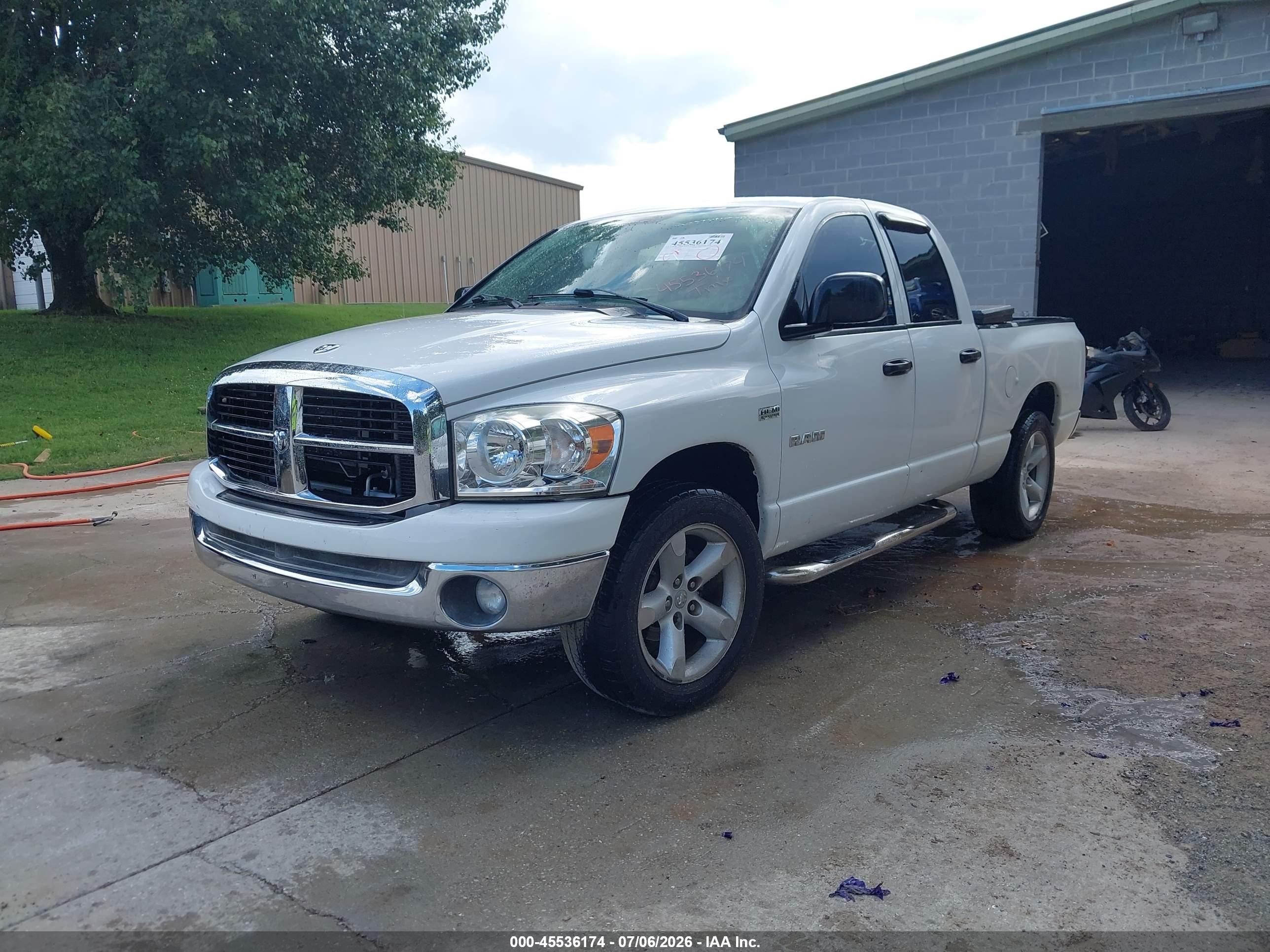 2008 Dodge Ram 1500 Slt White vin: 1D7HA18238J103677