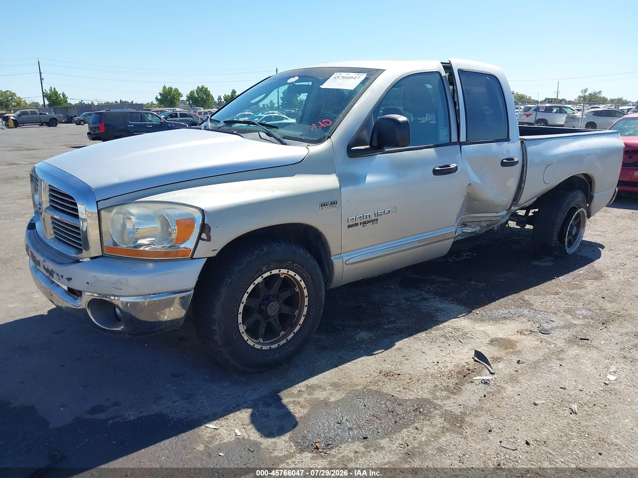 2006 Dodge Ram 1500 Slt Серебряный vin: 1D7HA18246S627394