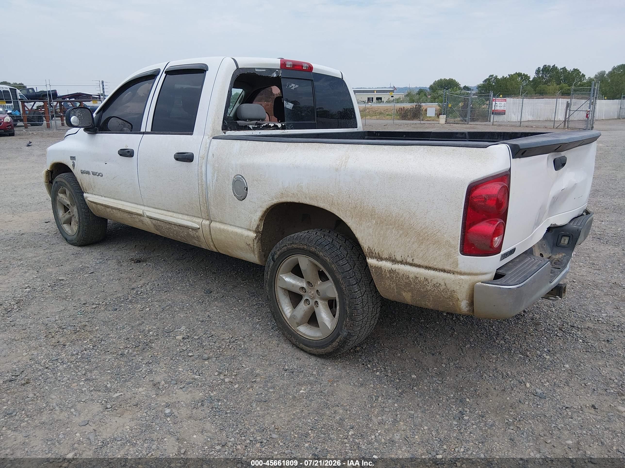 2007 Dodge Ram 1500 Slt White vin: 1D7HA18247S150001