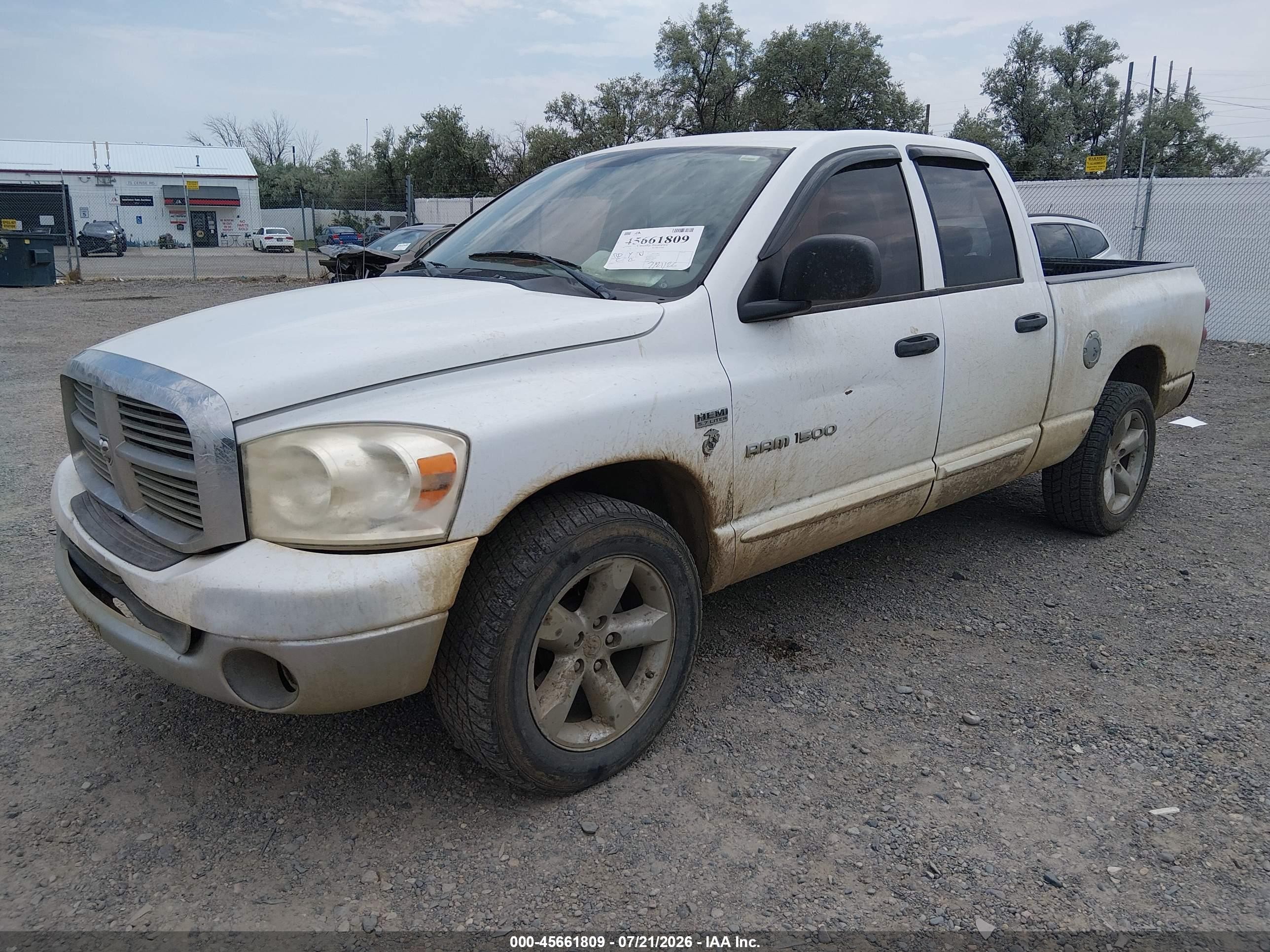 2007 Dodge Ram 1500 Slt White vin: 1D7HA18247S150001