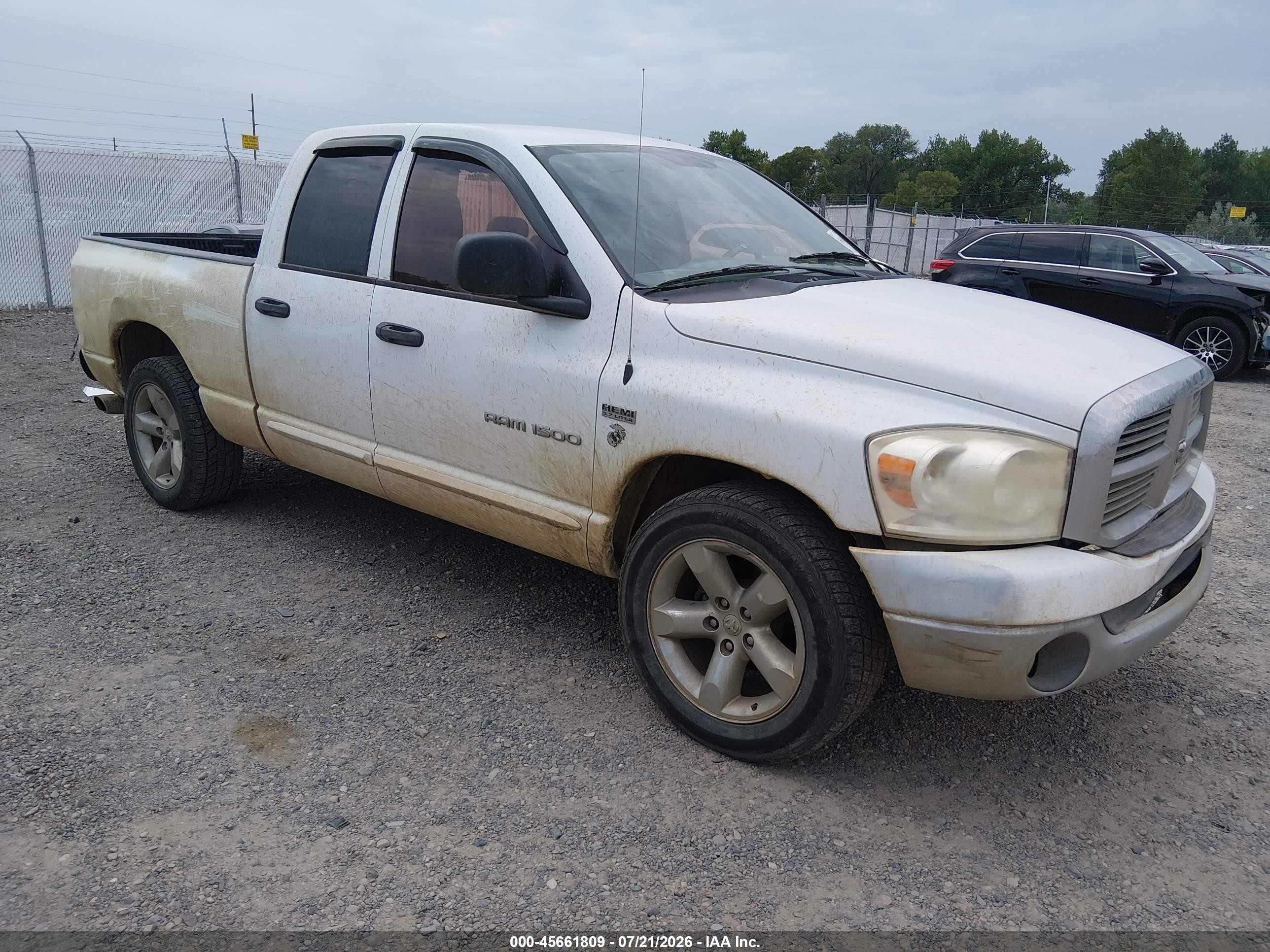 2007 Dodge Ram 1500 Slt White vin: 1D7HA18247S150001