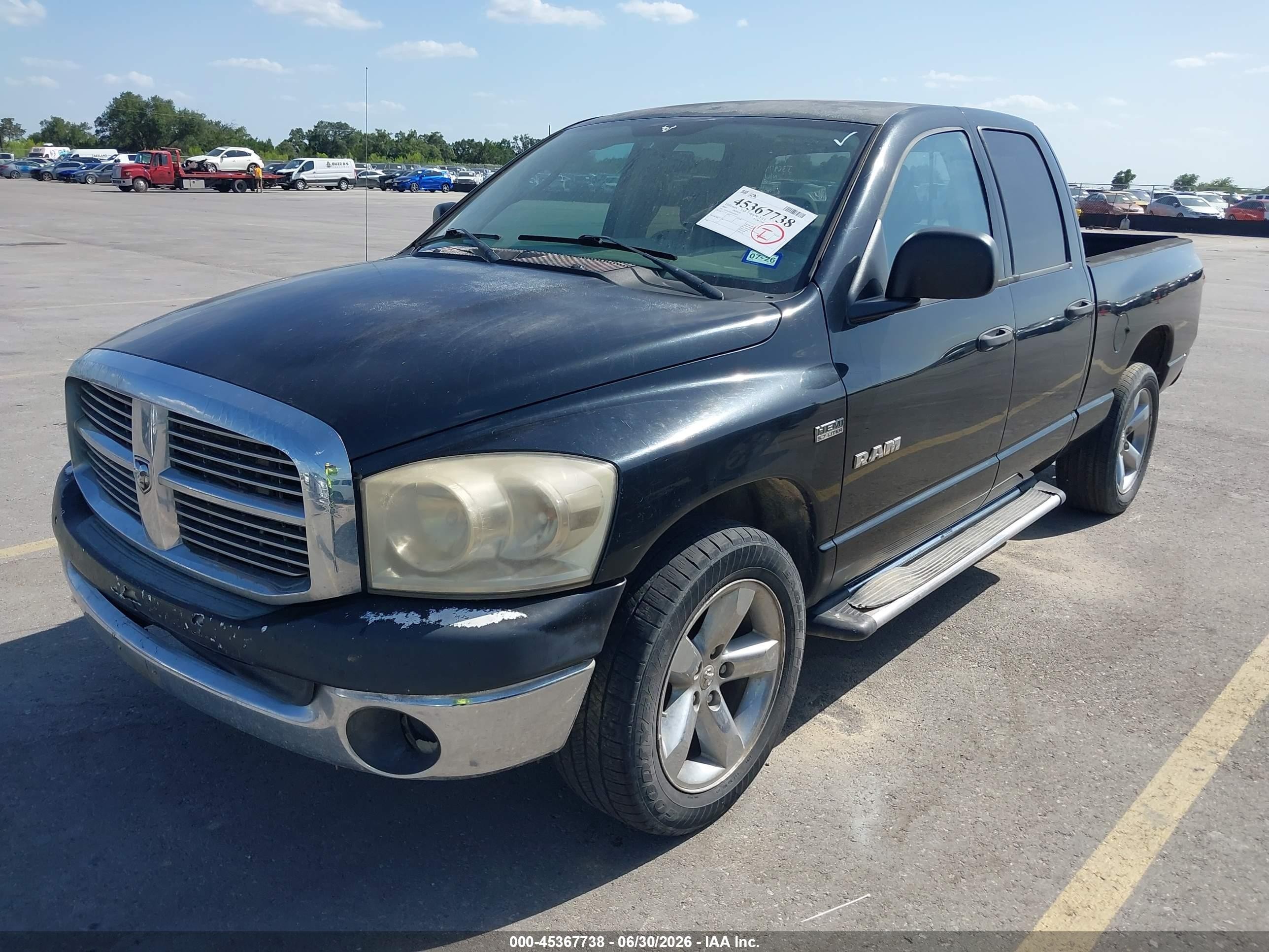 2008 Dodge Ram 1500 Slt Black vin: 1D7HA18248J236979