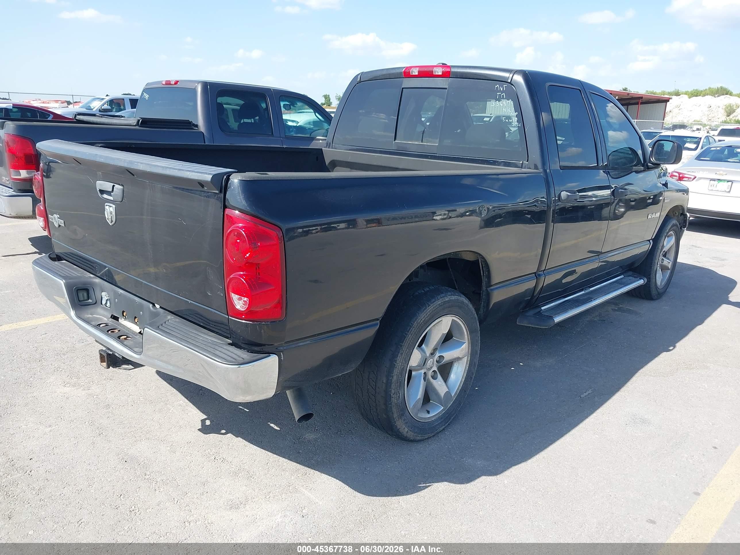 2008 Dodge Ram 1500 Slt Black vin: 1D7HA18248J236979