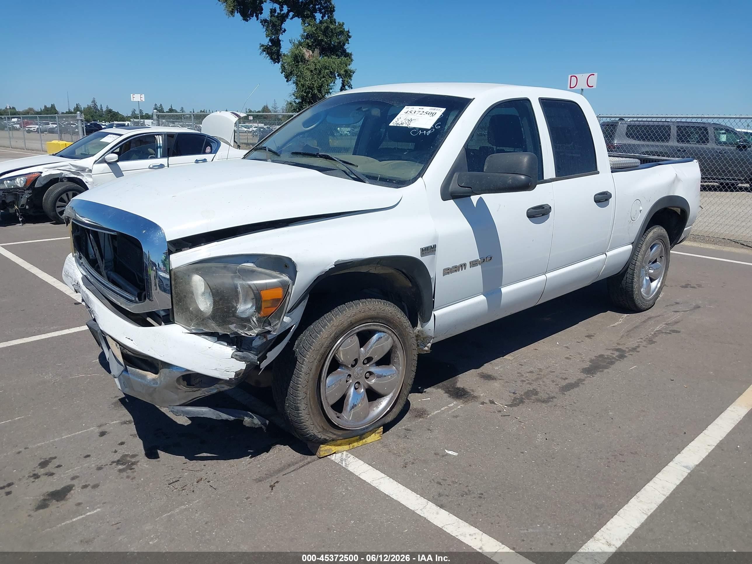2007 Dodge Ram 1500 Slt White vin: 1D7HA18257S169897