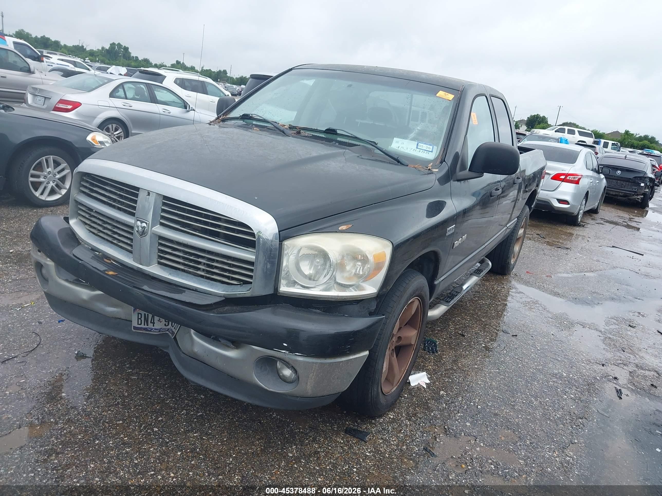 2008 Dodge Ram 1500 Slt Black vin: 1D7HA18258J128774