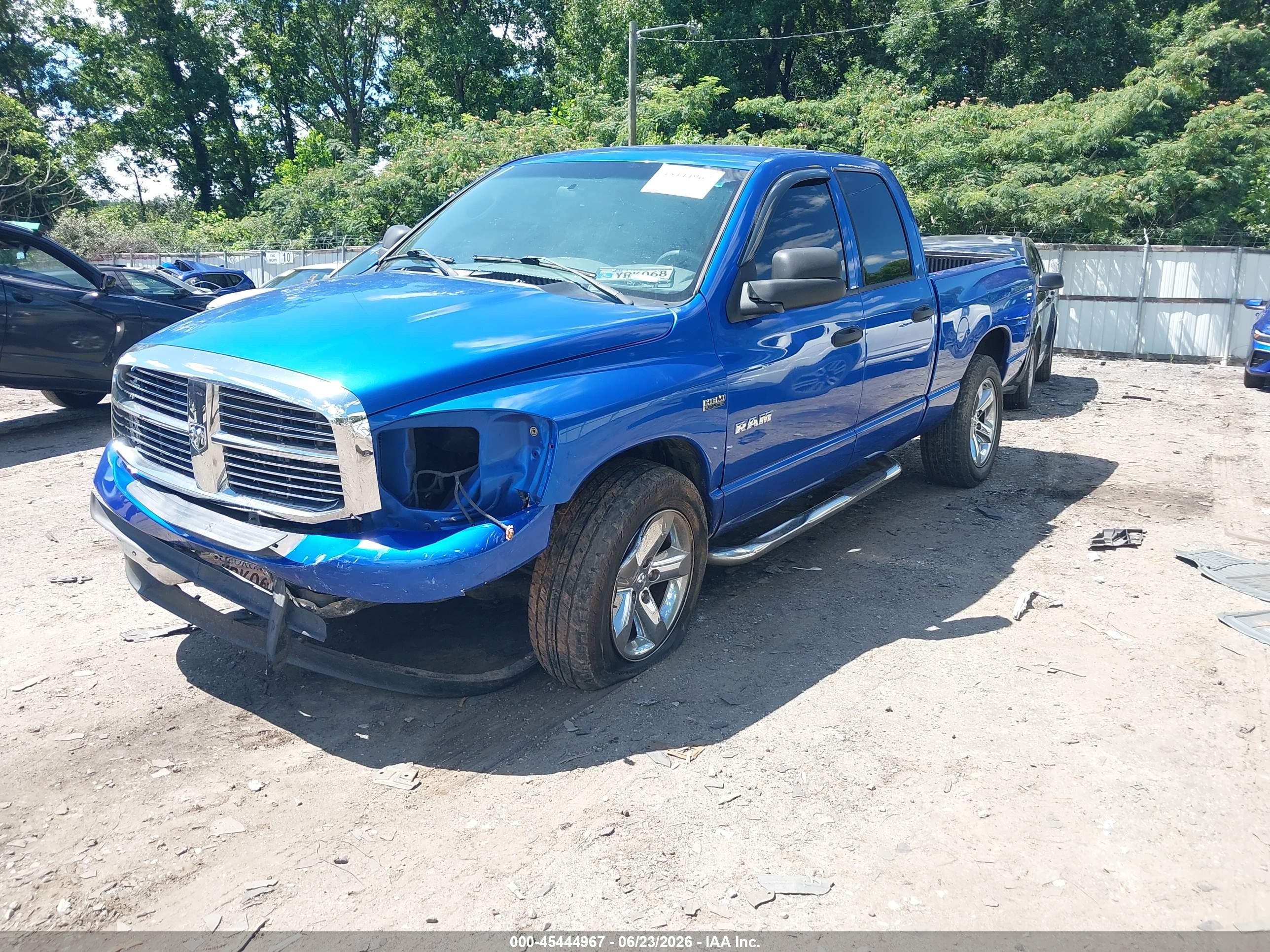 2008 Dodge Ram 1500 Slt Blue vin: 1D7HA18258J220354