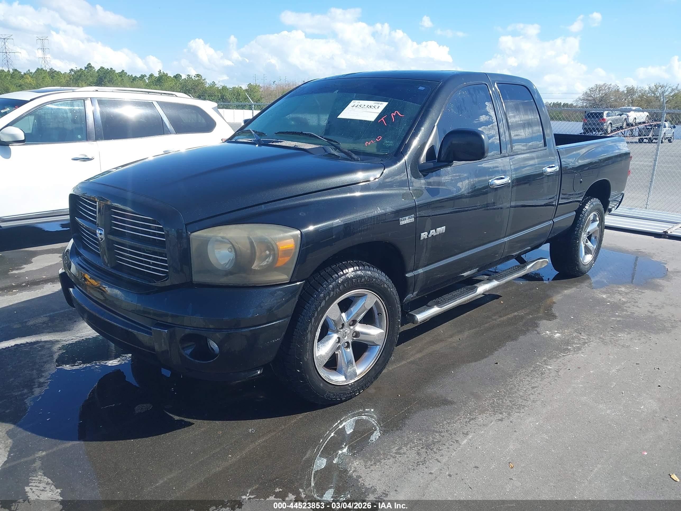 2008 Dodge Ram 1500 Slt Black vin: 1D7HA18258S594845