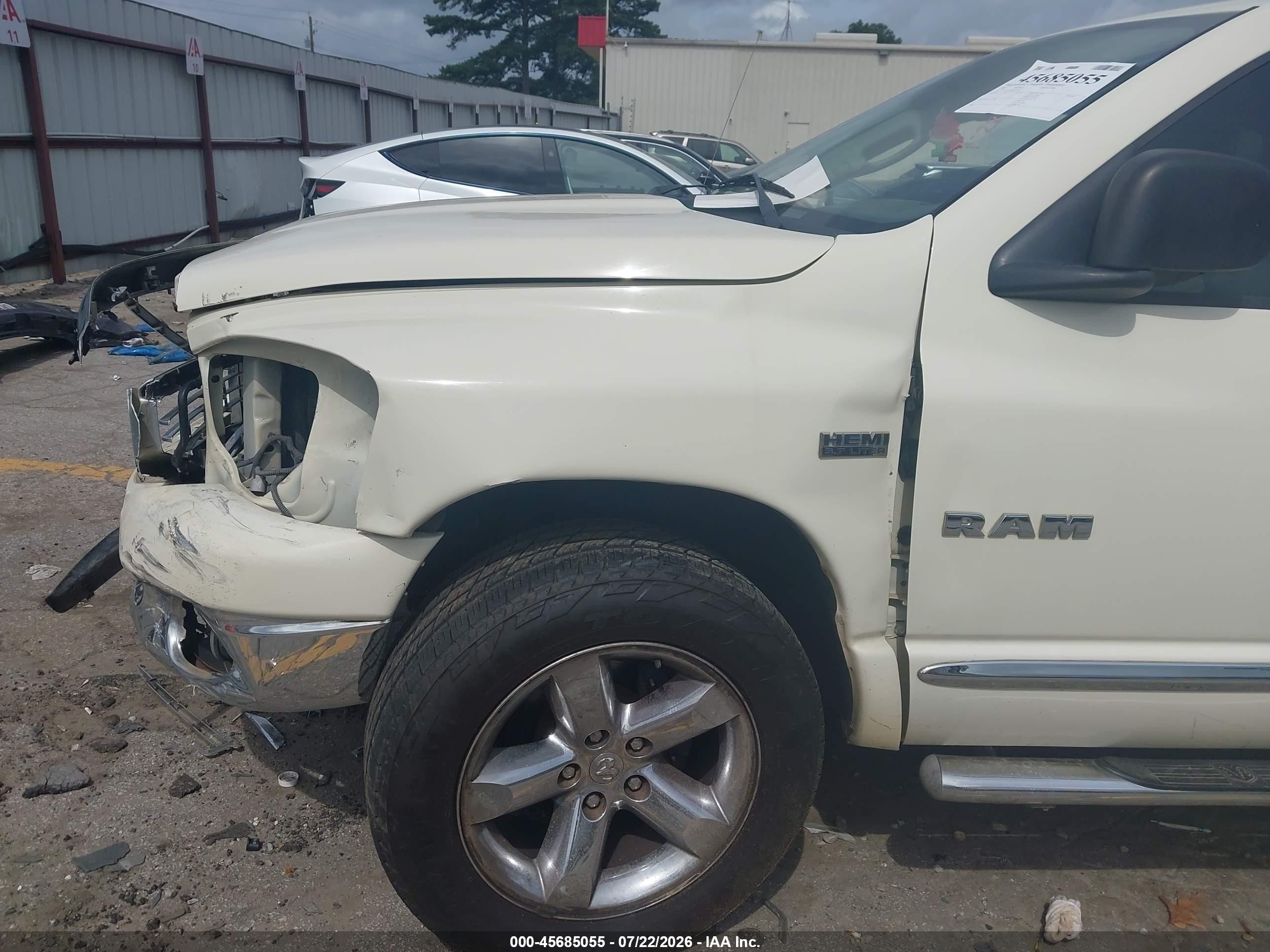 2008 Dodge Ram 1500 Slt White vin: 1D7HA18268J208746
