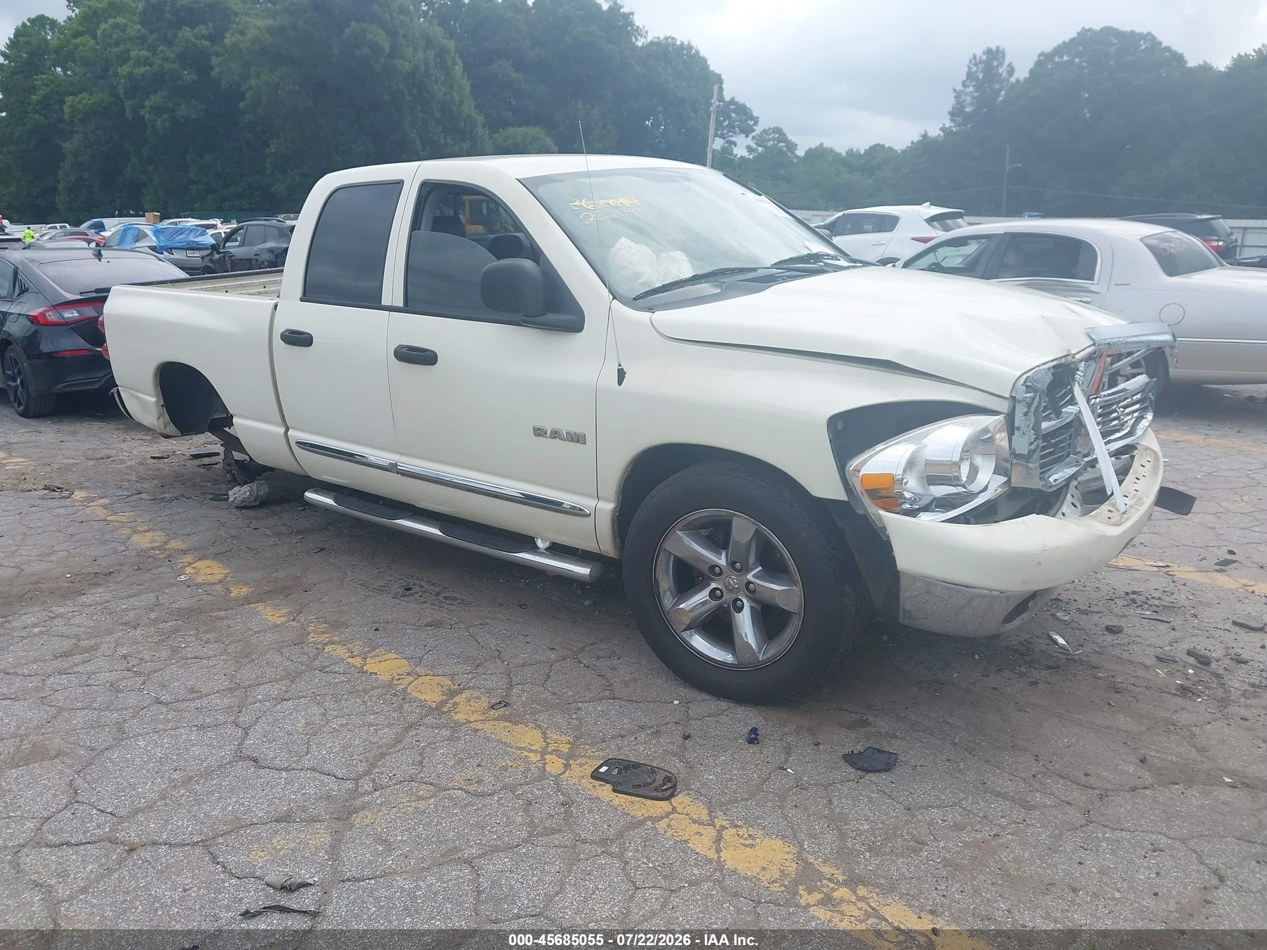 2008 Dodge Ram 1500 Slt White vin: 1D7HA18268J208746