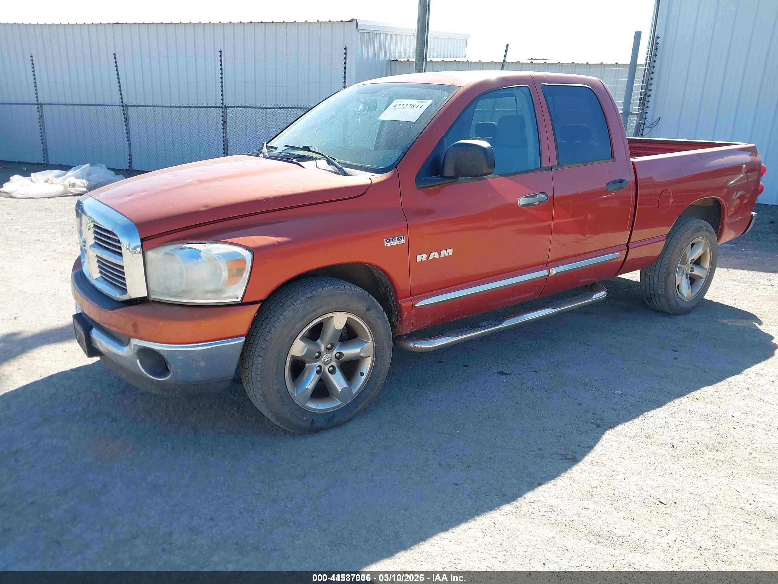 2008 Dodge Ram 1500 Slt Orange vin: 1D7HA18268S577374
