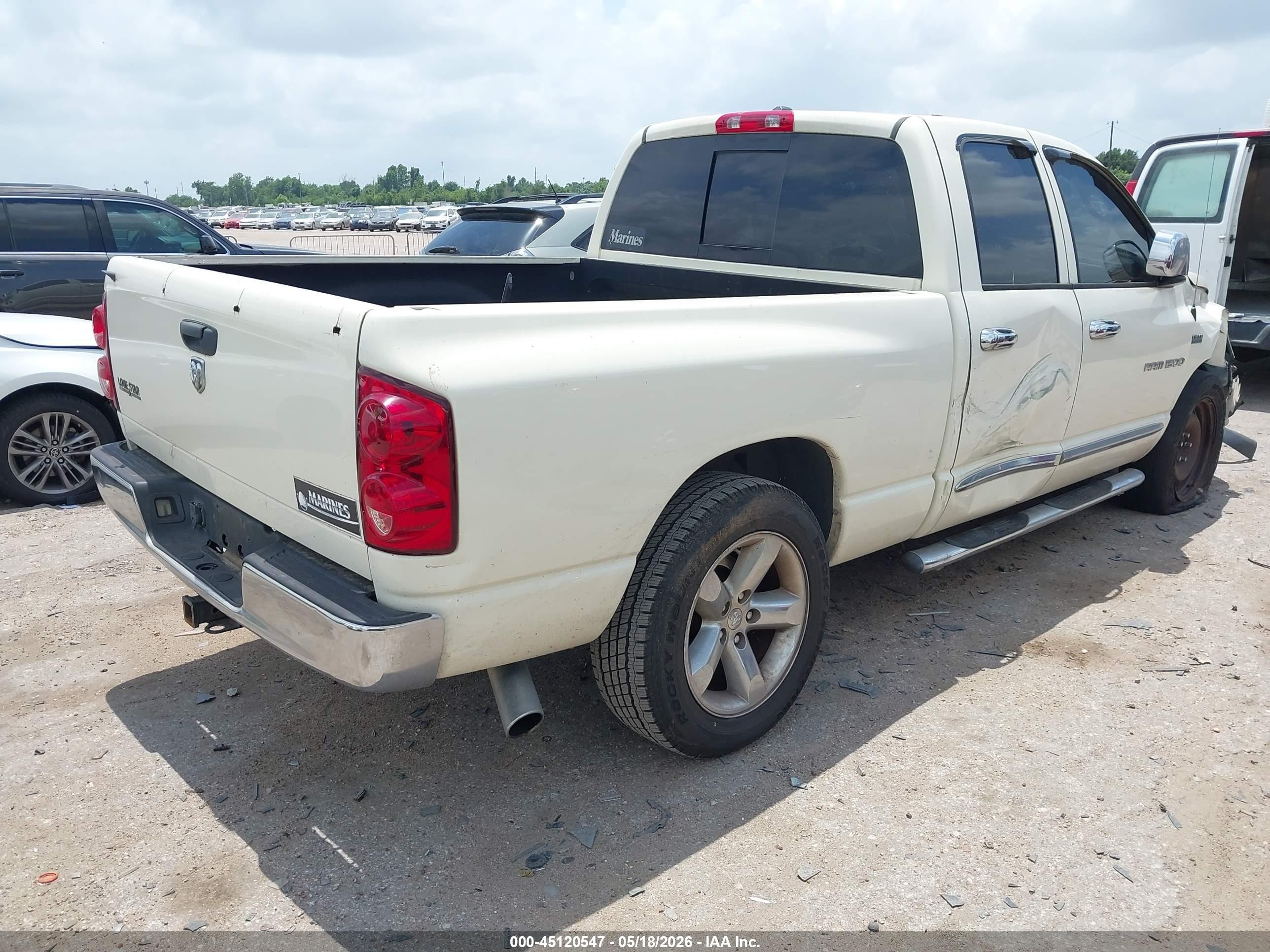 2007 Dodge Ram 1500 Slt White vin: 1D7HA18277J604912