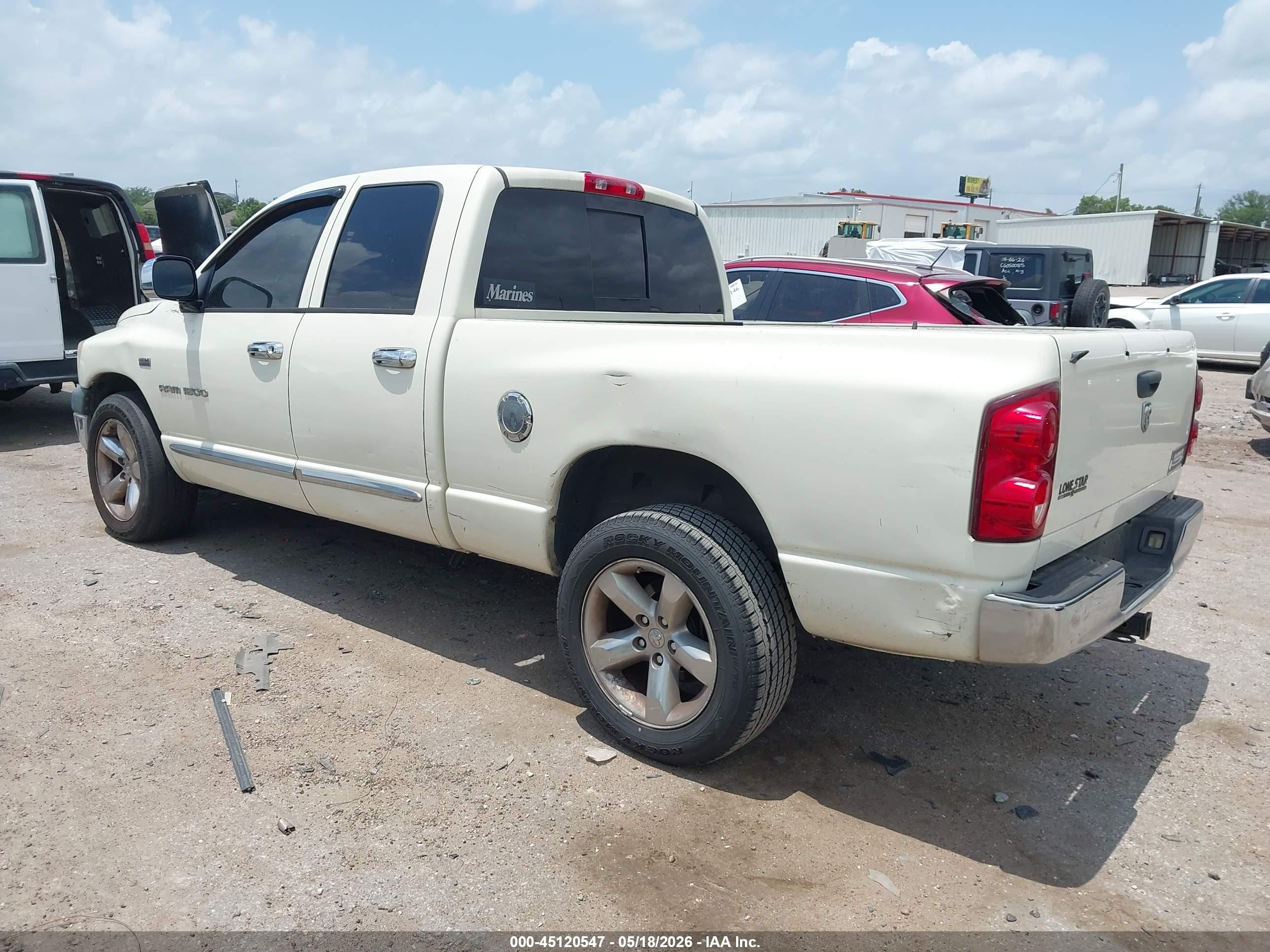 2007 Dodge Ram 1500 Slt White vin: 1D7HA18277J604912