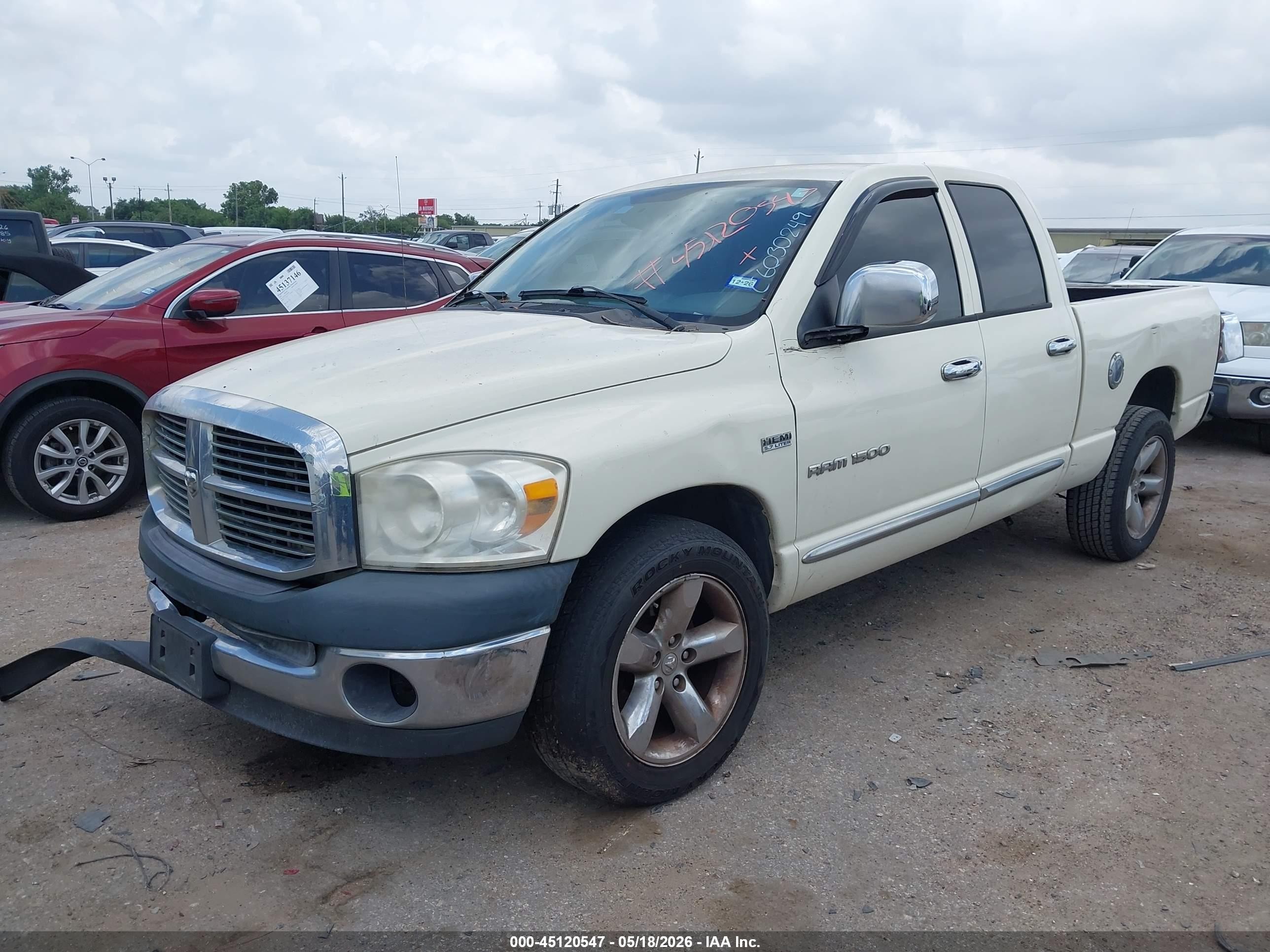 2007 Dodge Ram 1500 Slt White vin: 1D7HA18277J604912