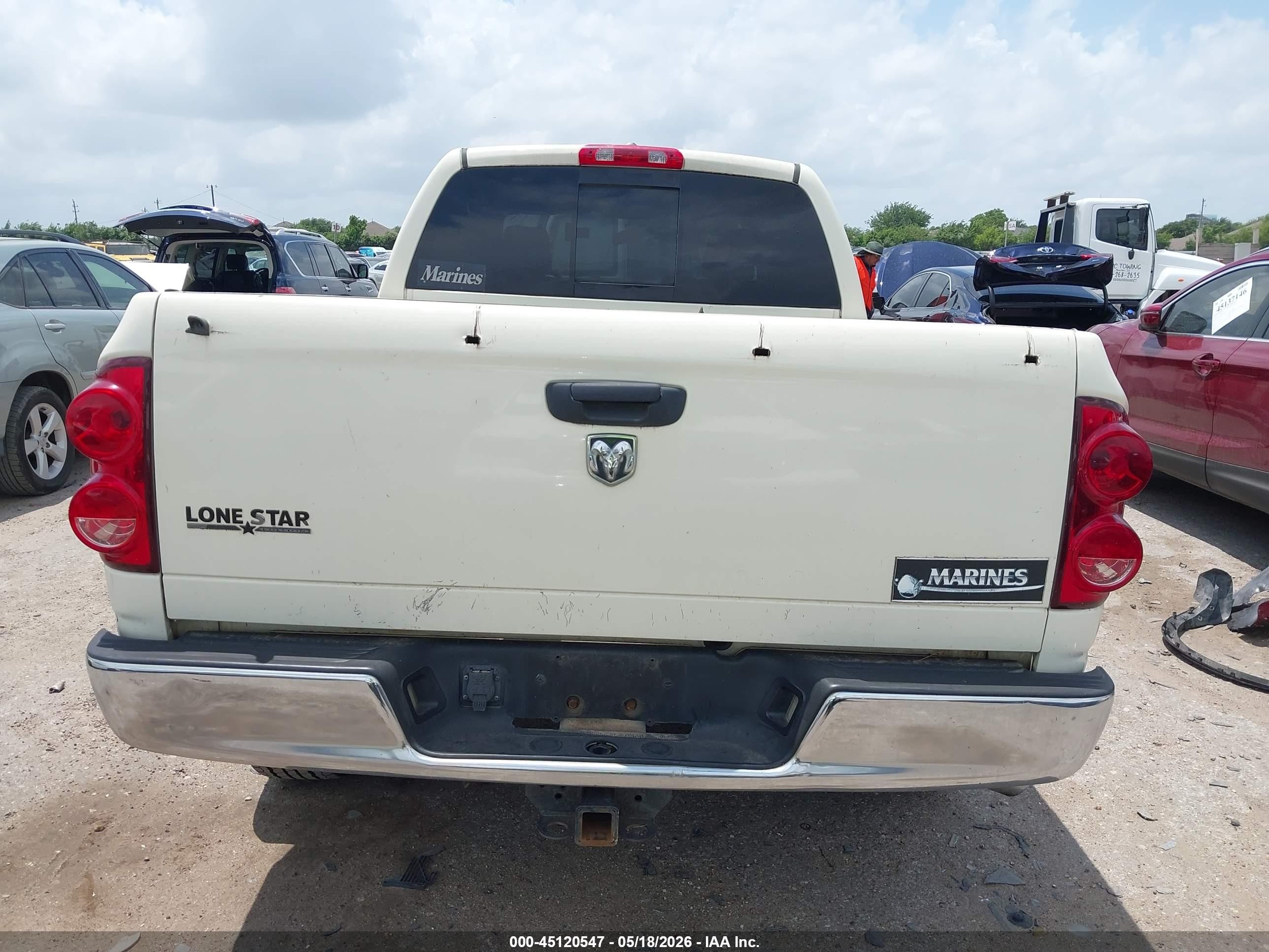 2007 Dodge Ram 1500 Slt White vin: 1D7HA18277J604912