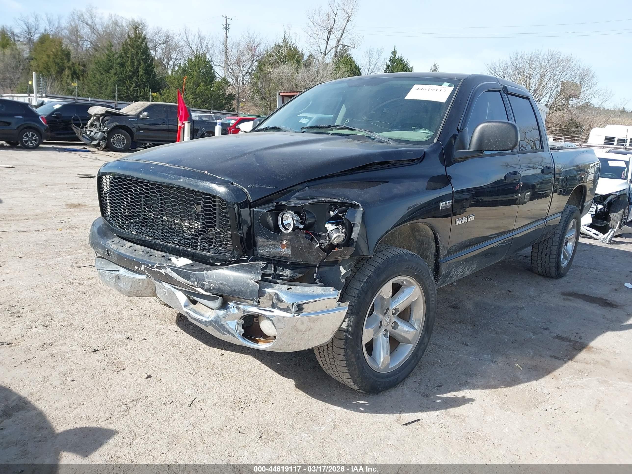 2008 Dodge Ram 1500 Slt Black vin: 1D7HA18278J137346