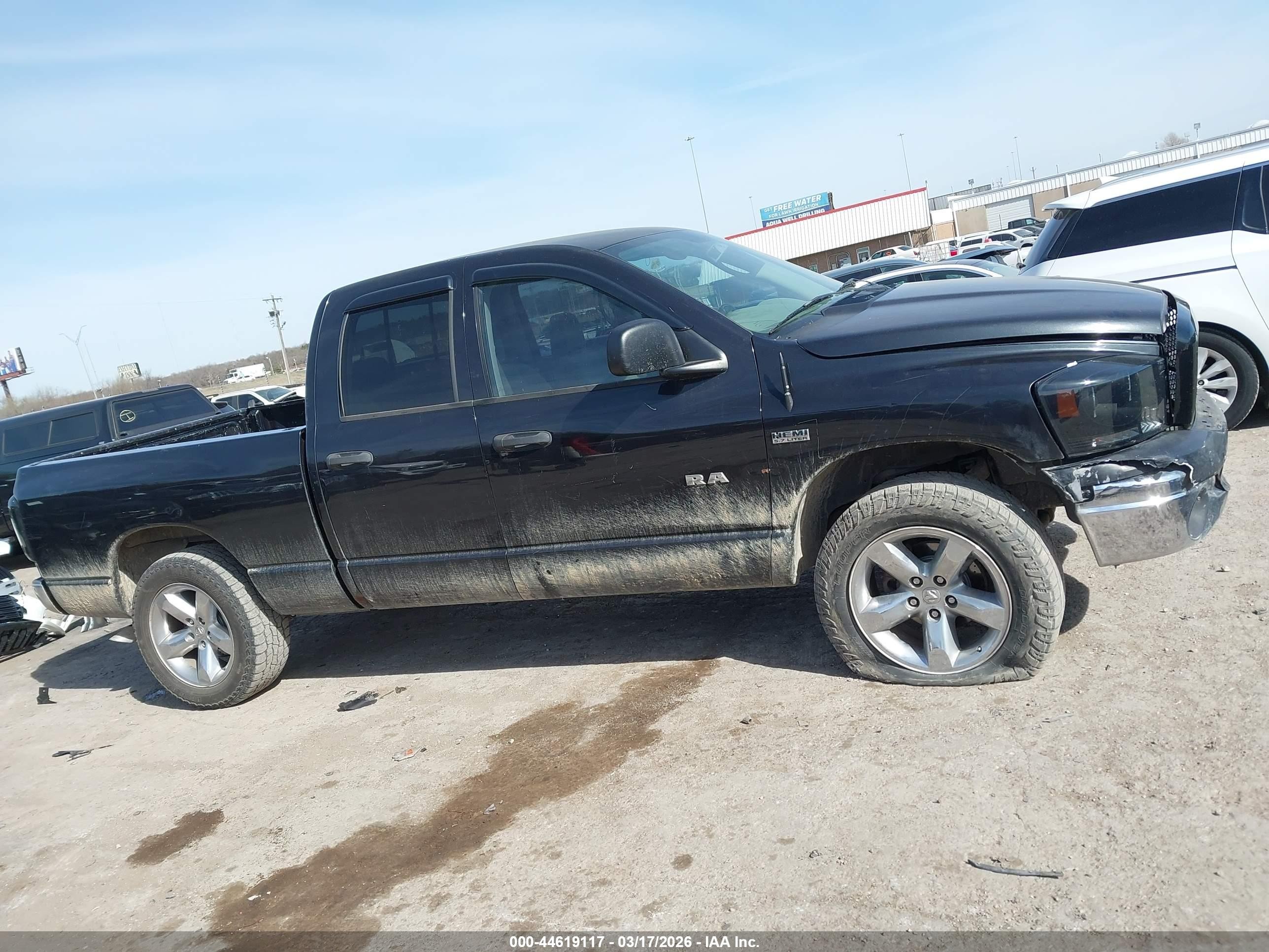 2008 Dodge Ram 1500 Slt Black vin: 1D7HA18278J137346