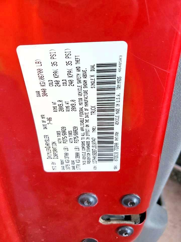 2007 Dodge Ram 1500 Red vin: 1D7HA18287J510747
