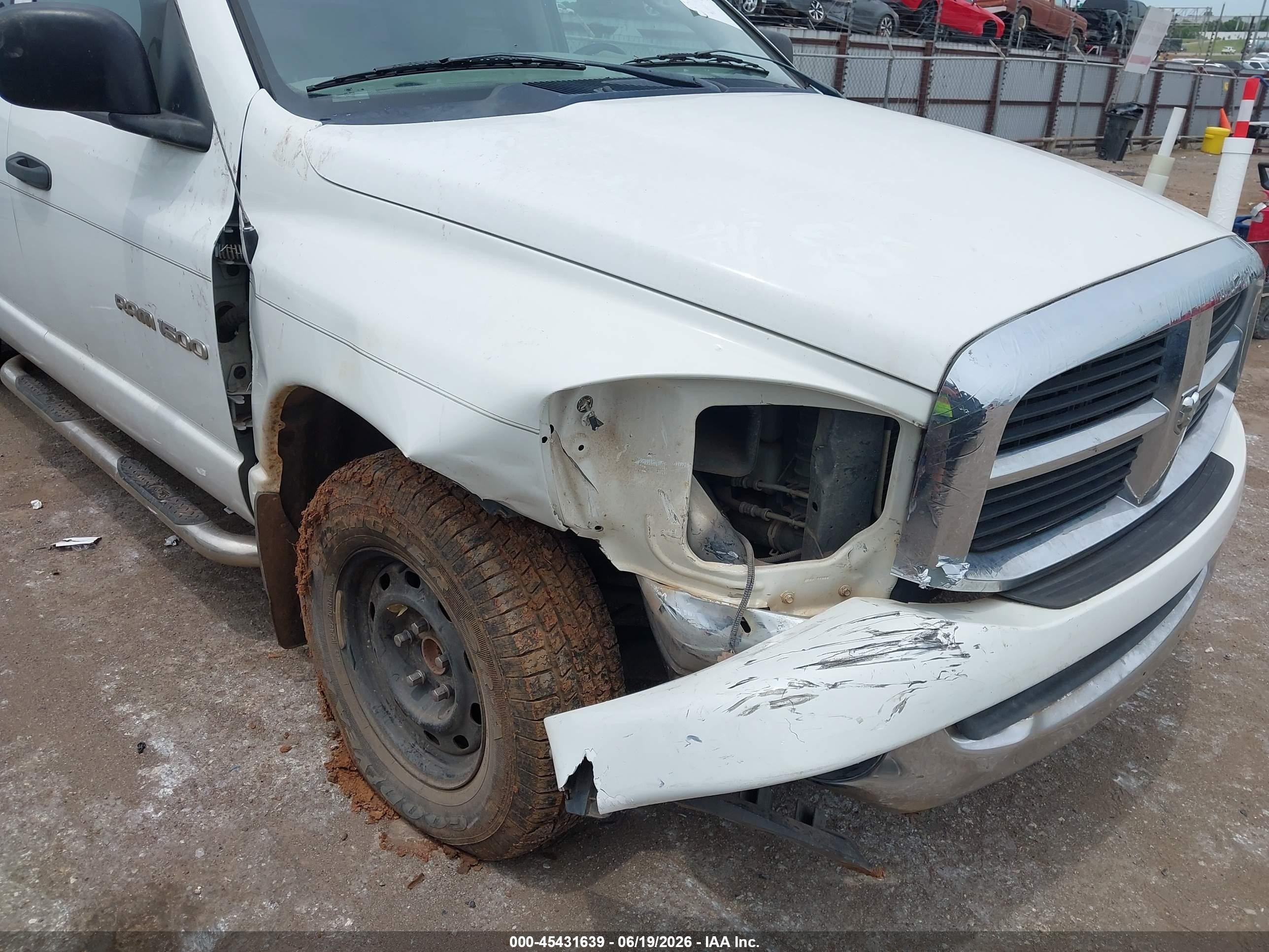 2007 Dodge Ram 1500 Slt White vin: 1D7HA18287J522705