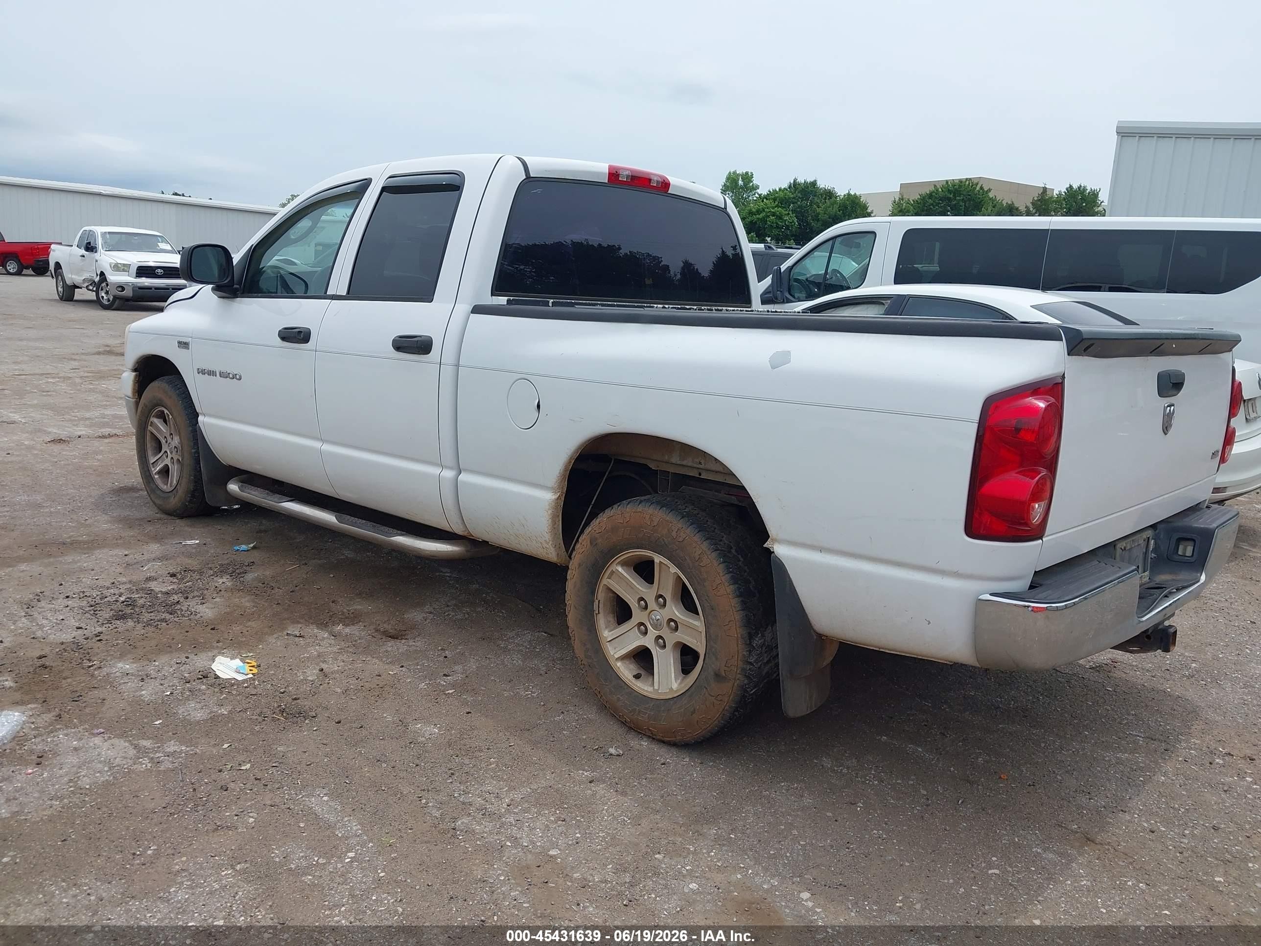 2007 Dodge Ram 1500 Slt White vin: 1D7HA18287J522705