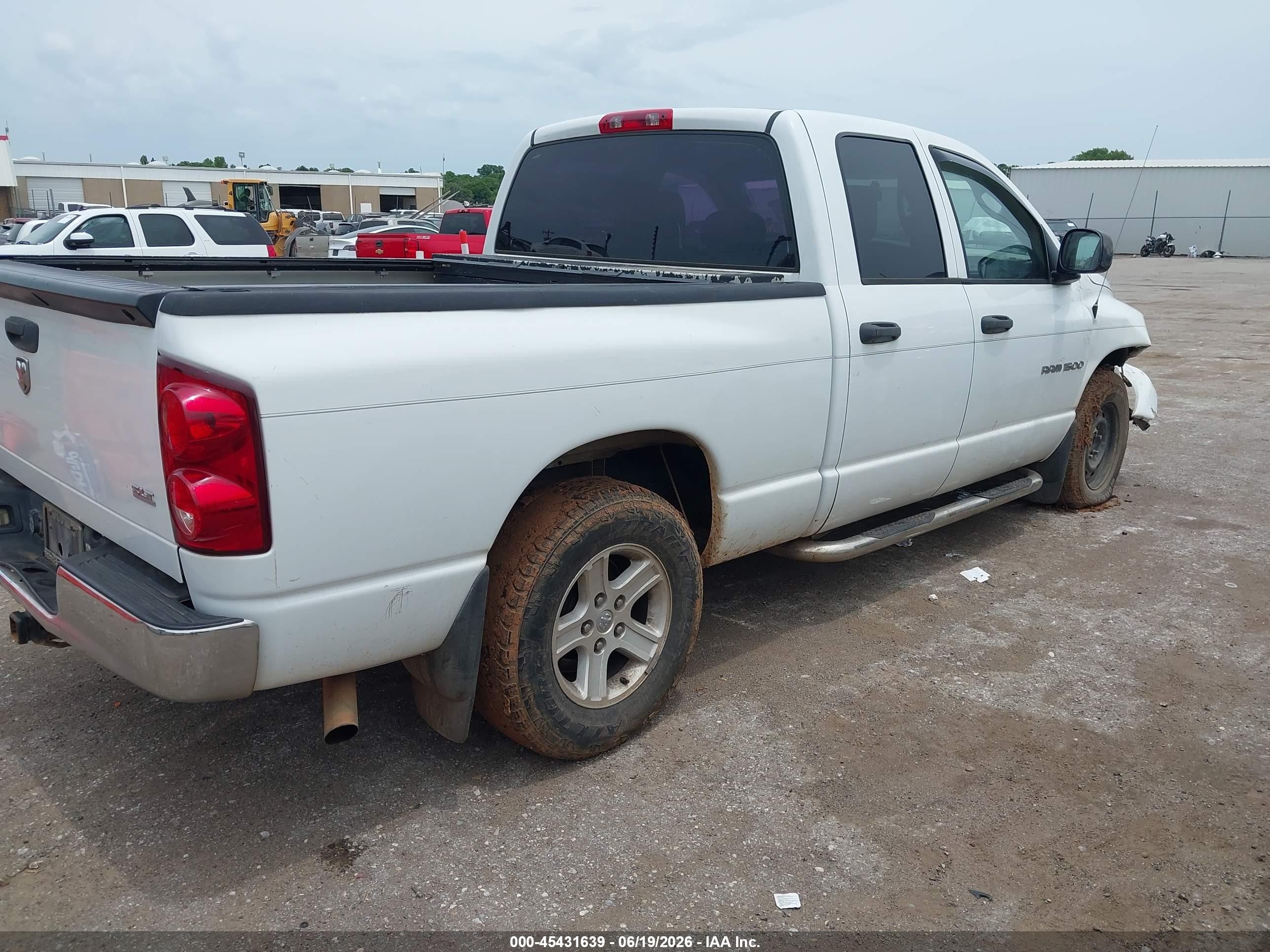 2007 Dodge Ram 1500 Slt White vin: 1D7HA18287J522705