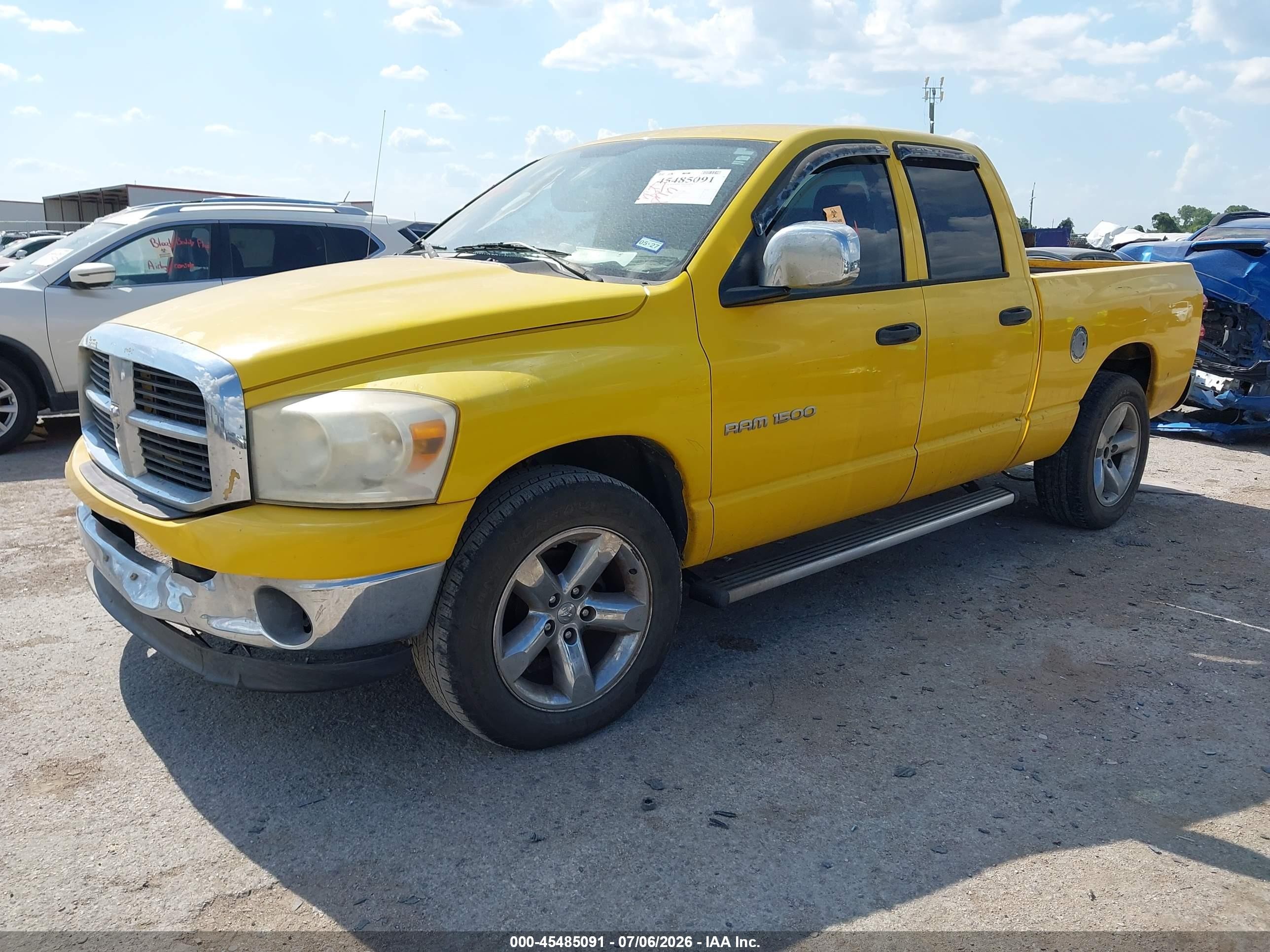 2007 Dodge Ram 1500 Slt Yellow vin: 1D7HA18287S245998