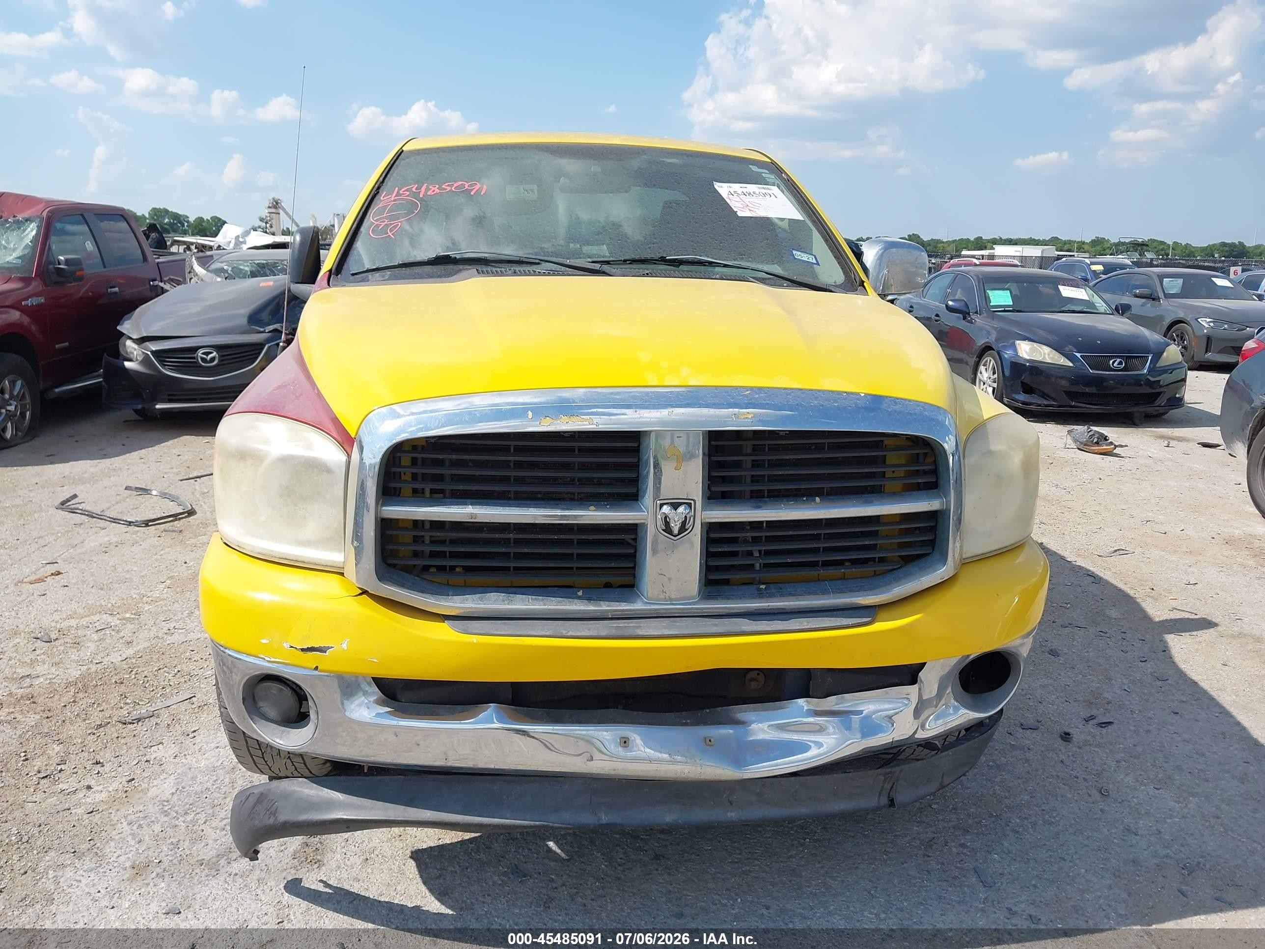 2007 Dodge Ram 1500 Slt Yellow vin: 1D7HA18287S245998