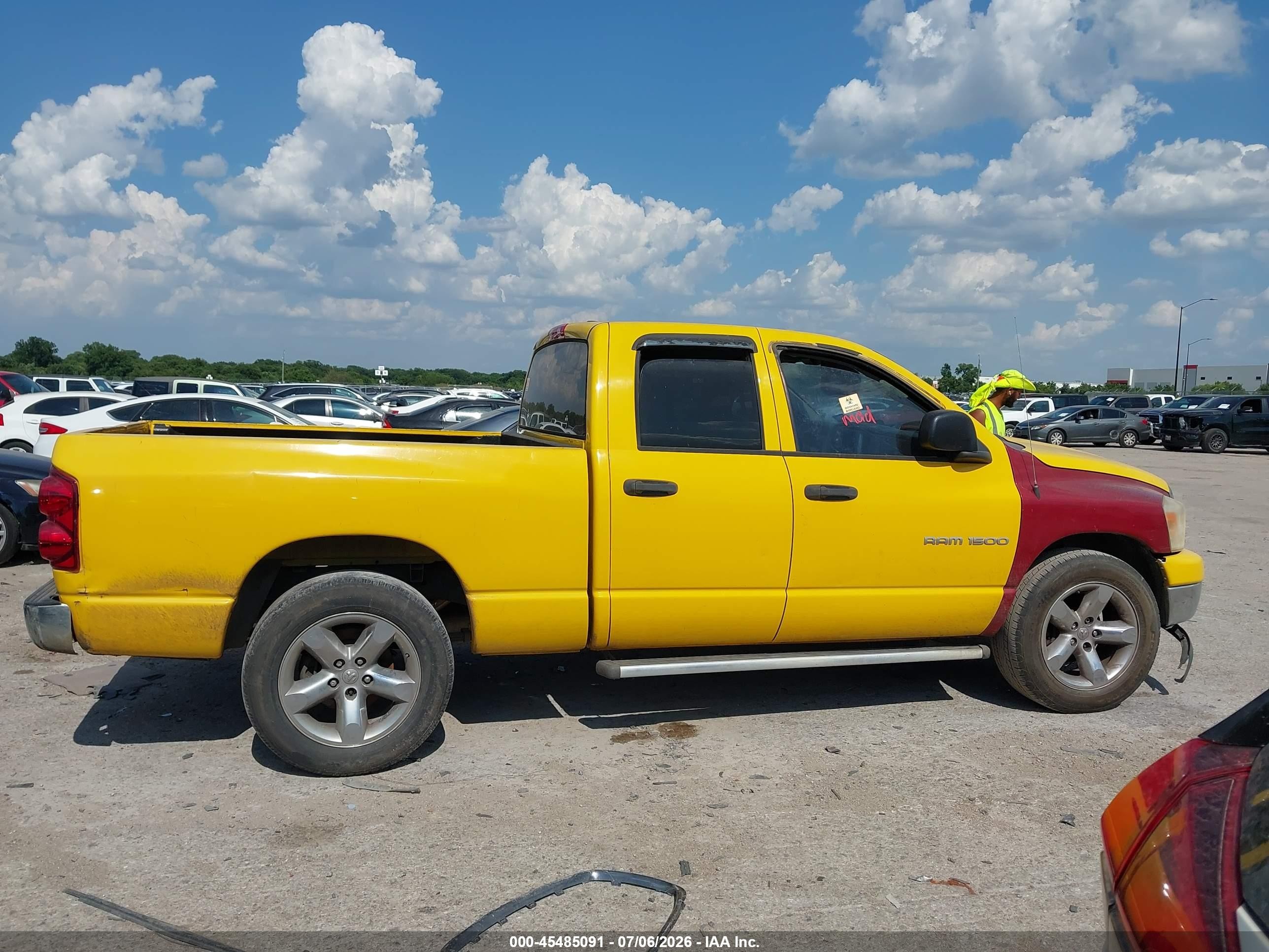 2007 Dodge Ram 1500 Slt Yellow vin: 1D7HA18287S245998