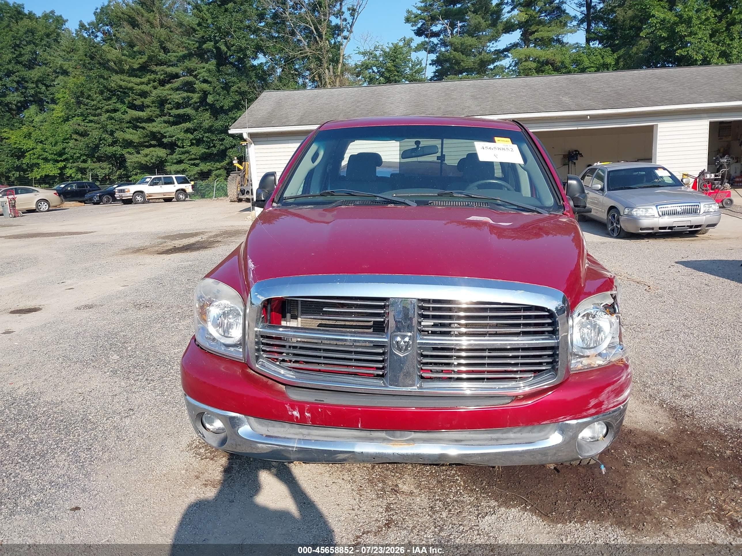 2007 Dodge Ram 1500 Slt Темно-бордовый vin: 1D7HA18287S266169