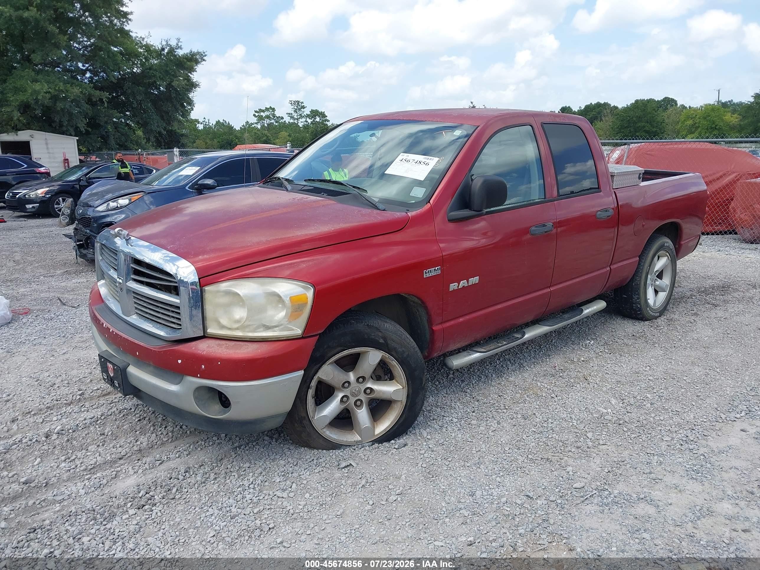 2008 Dodge Ram 1500 Slt Red vin: 1D7HA18288J163616