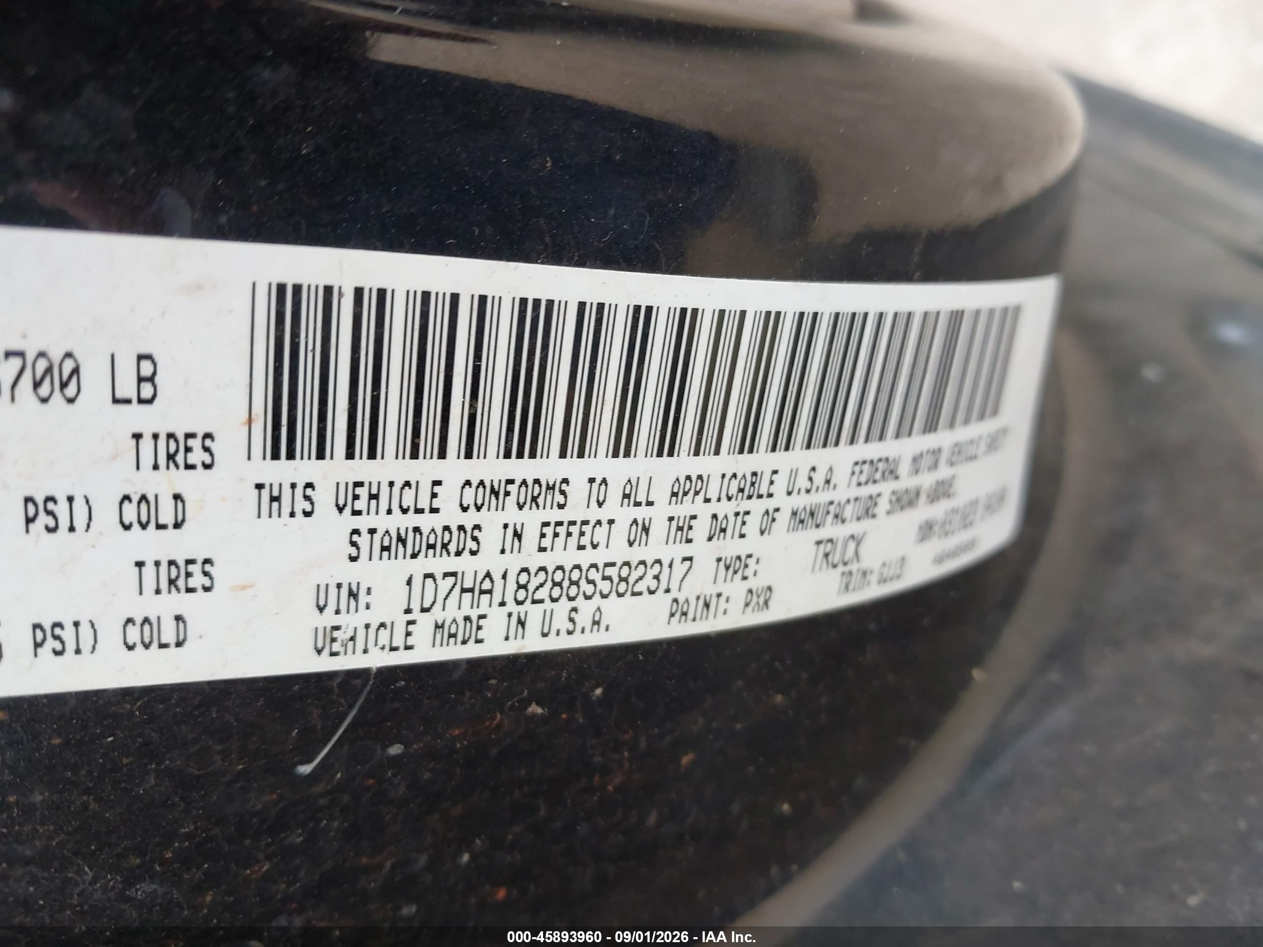 2008 Dodge Ram 1500 Laramie Black vin: 1D7HA18288S582317
