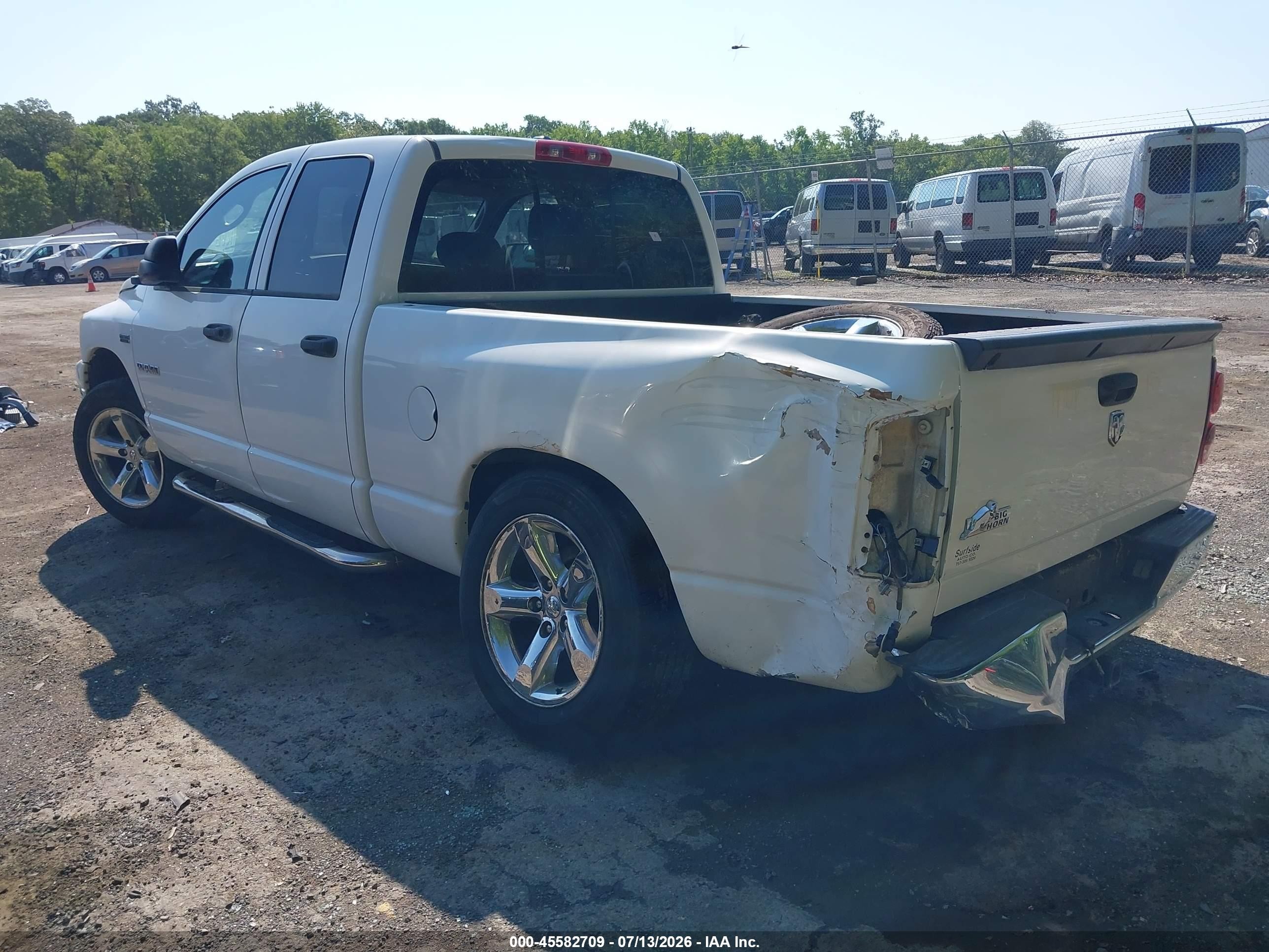 2008 Dodge Ram 1500 Slt White vin: 1D7HA18288S586562