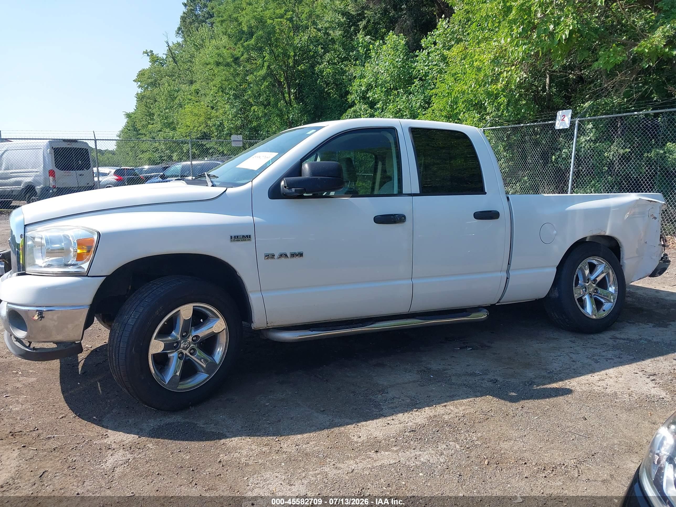2008 Dodge Ram 1500 Slt White vin: 1D7HA18288S586562