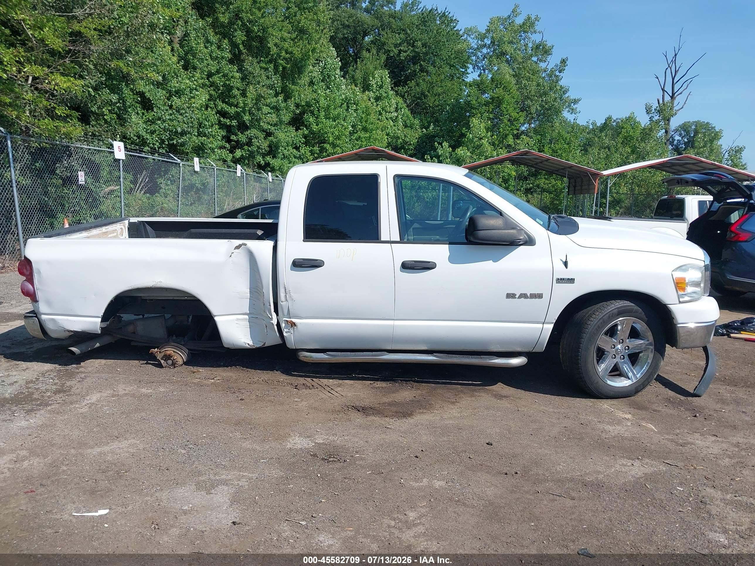 2008 Dodge Ram 1500 Slt White vin: 1D7HA18288S586562