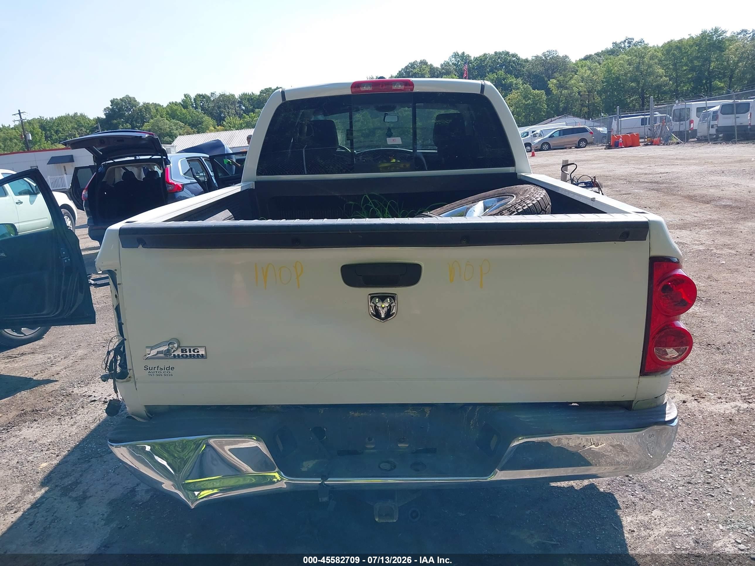 2008 Dodge Ram 1500 Slt White vin: 1D7HA18288S586562