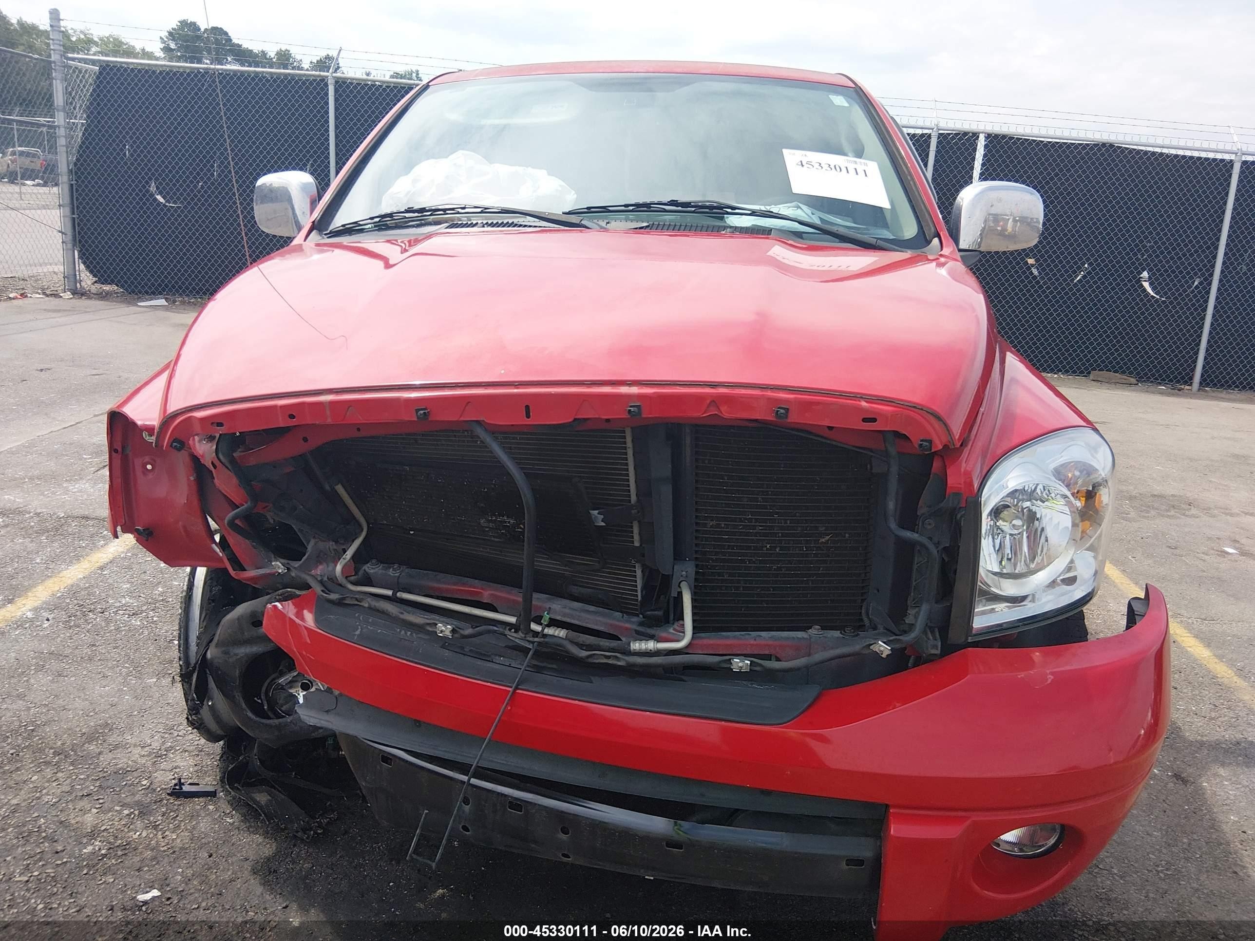 2007 Dodge Ram 1500 Laramie Red vin: 1D7HA18297J533437