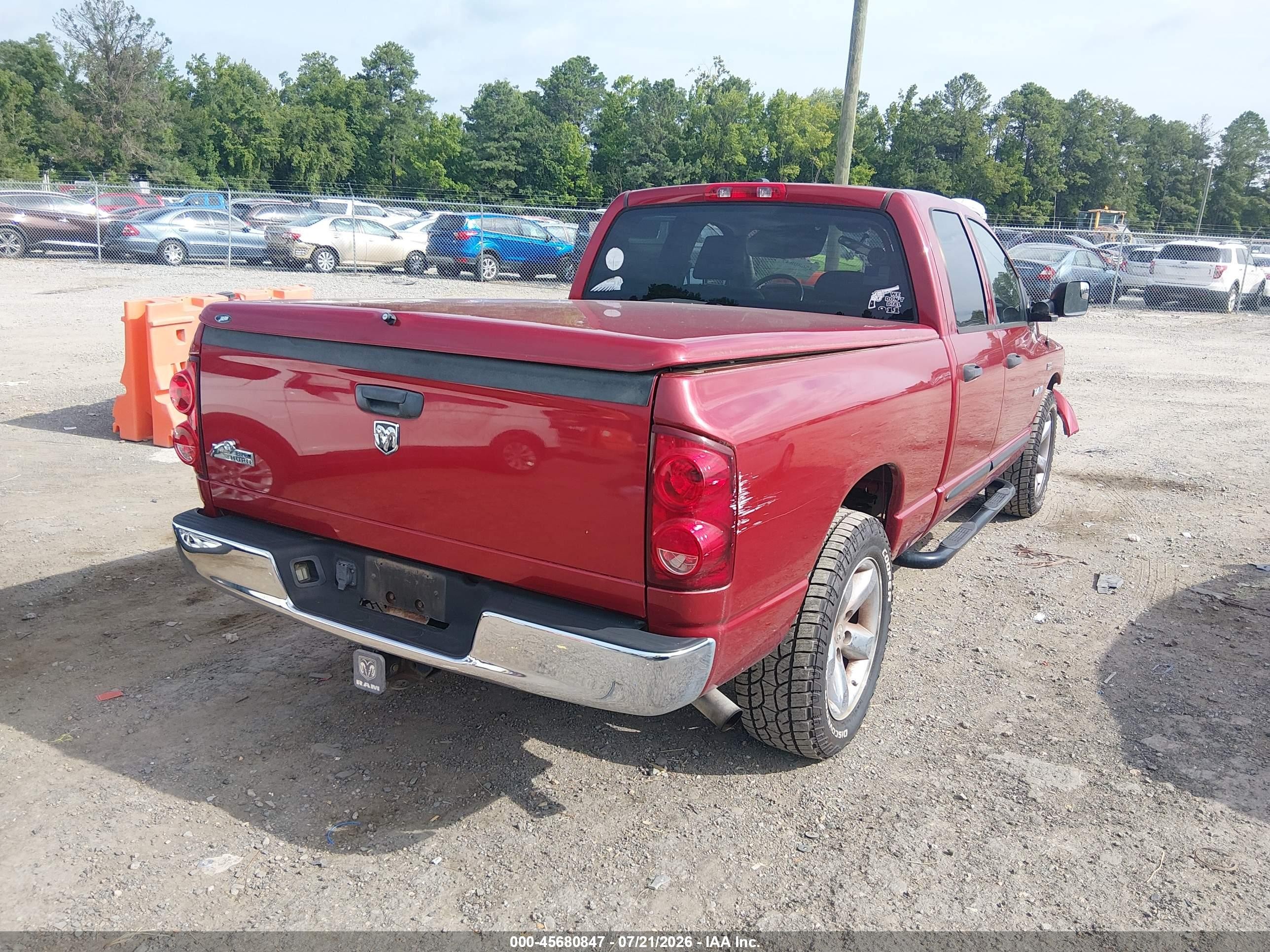2008 Dodge Ram 1500 Slt Red vin: 1D7HA18298J177914