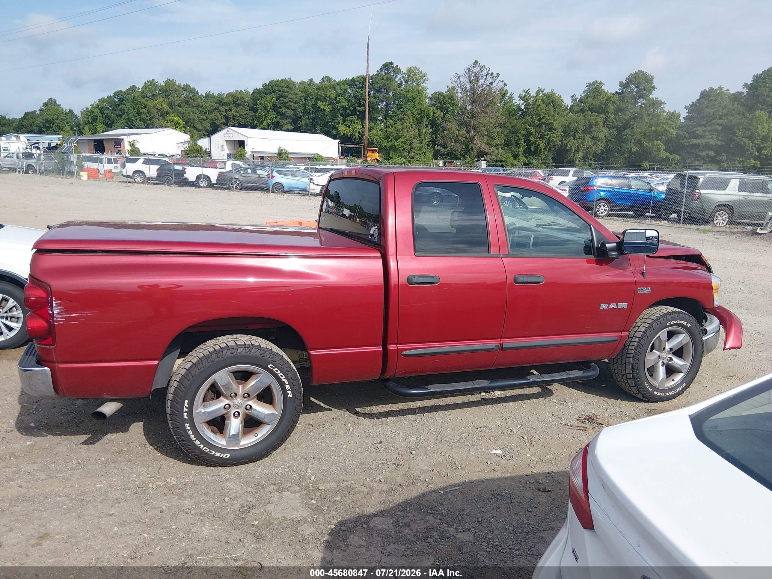 2008 Dodge Ram 1500 Slt Red vin: 1D7HA18298J177914