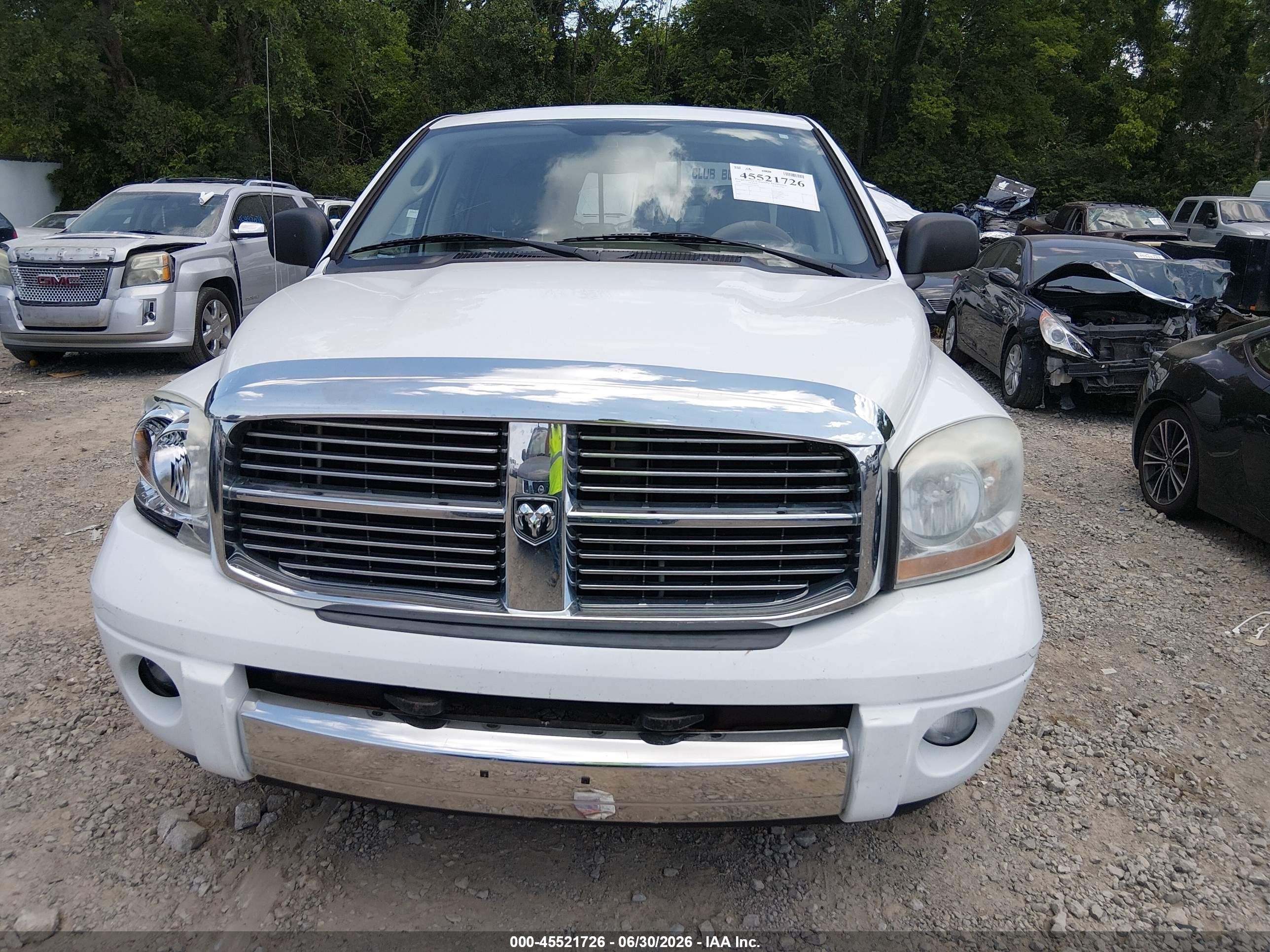 2006 Dodge Ram 1500 Laramie White vin: 1D7HA182X6J106878