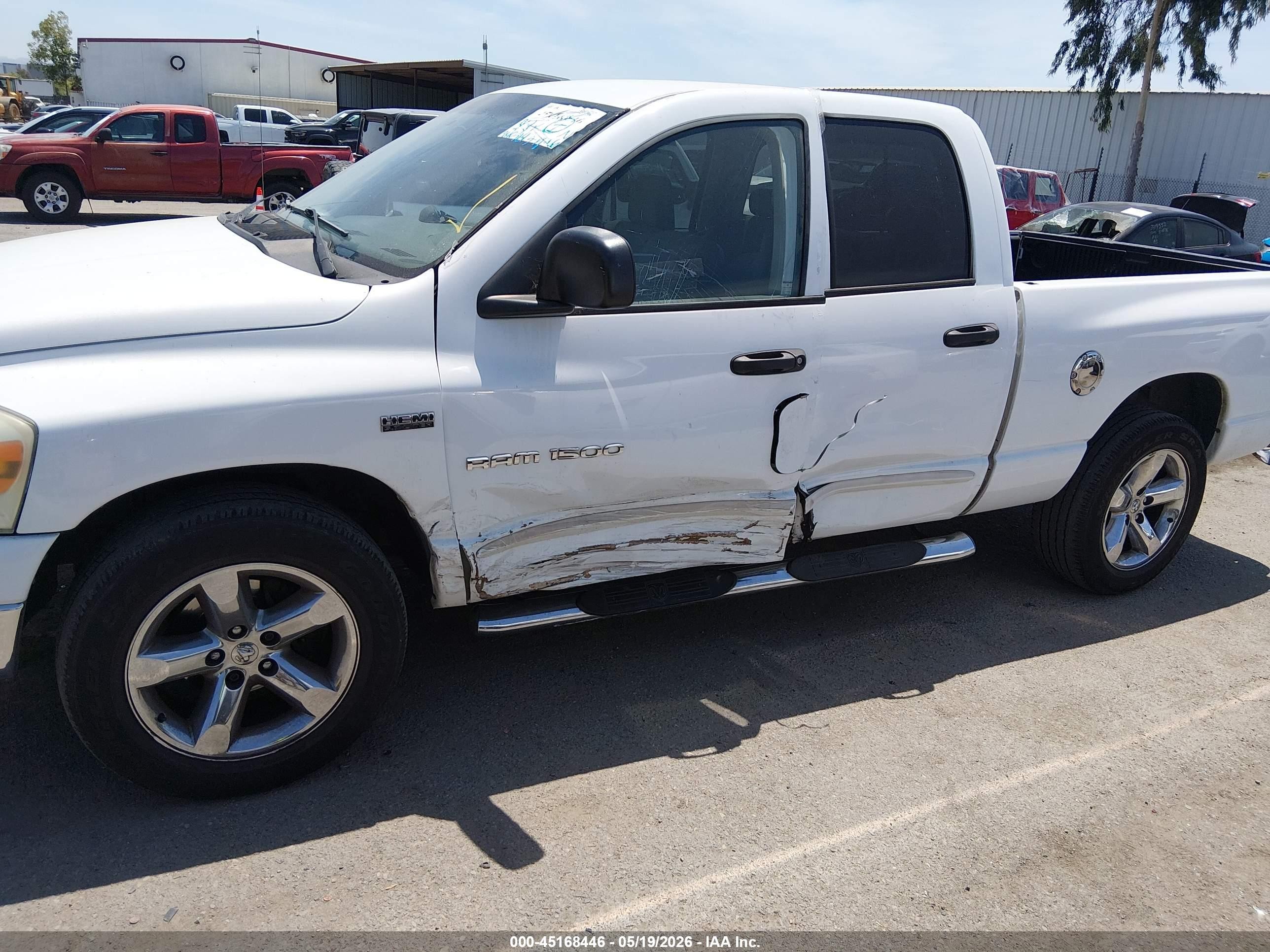 2007 Dodge Ram 1500 Slt White vin: 1D7HA182X7S132537