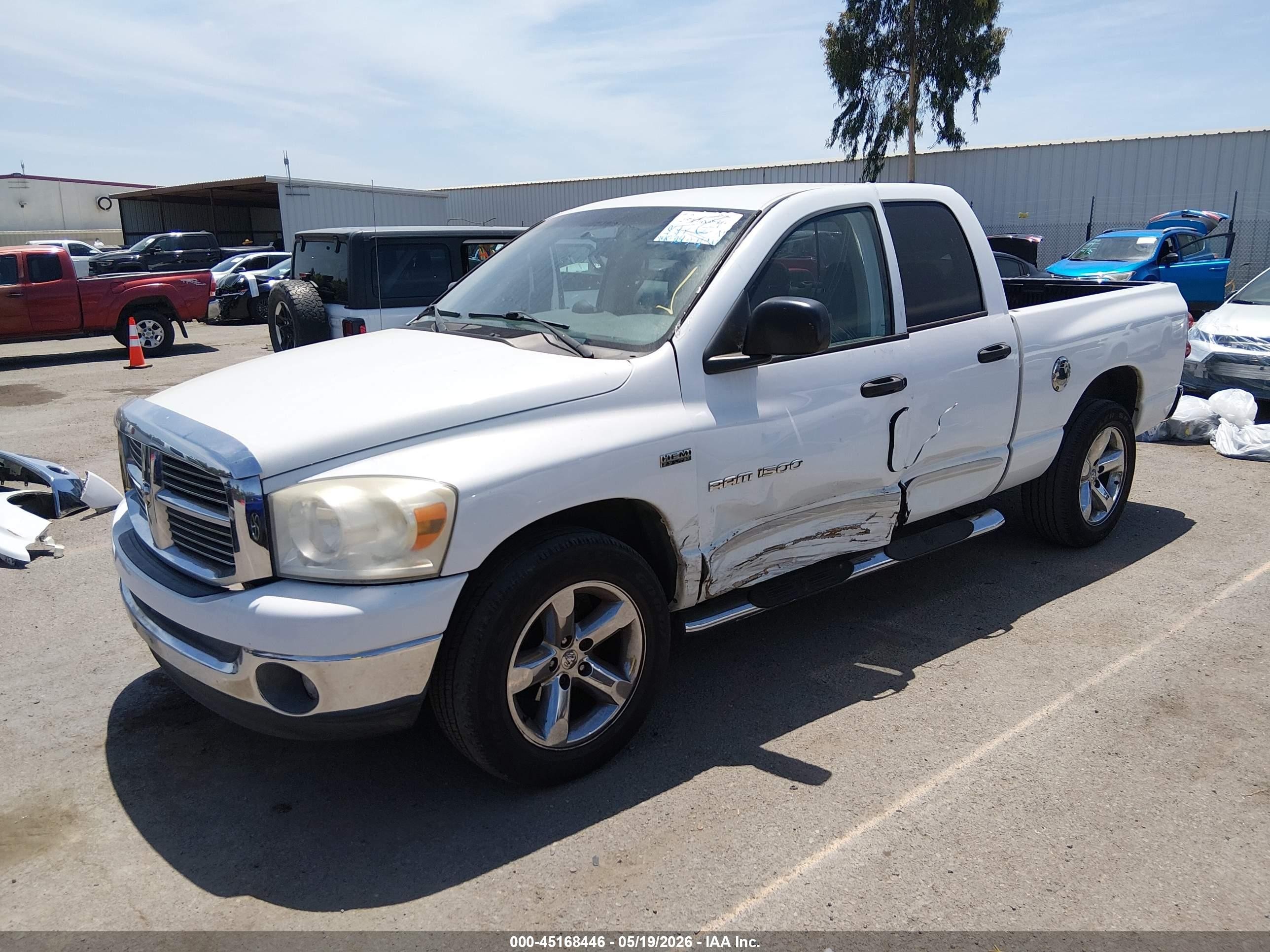 2007 Dodge Ram 1500 Slt White vin: 1D7HA182X7S132537