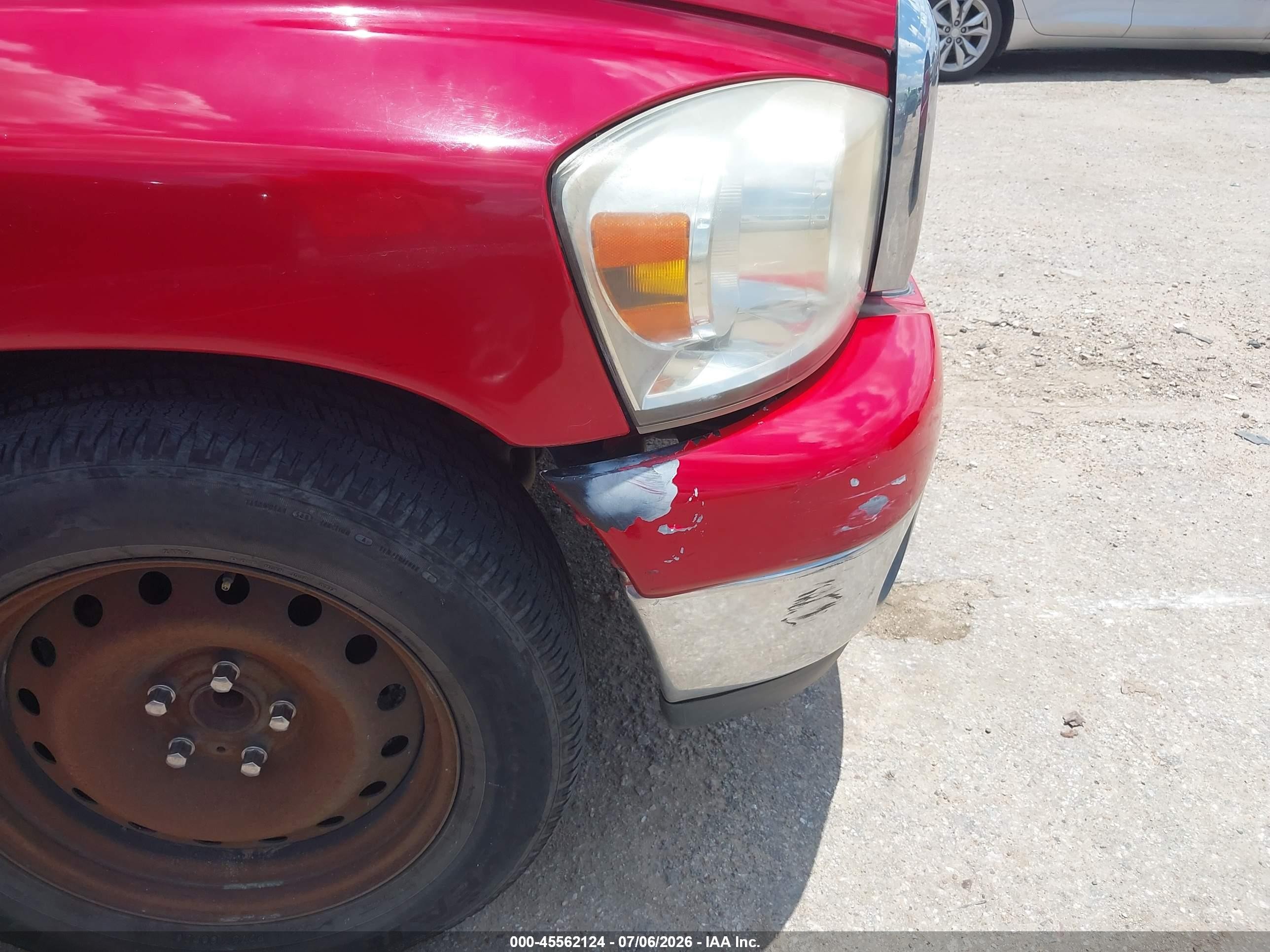 2007 Dodge Ram 1500 Slt Red vin: 1D7HA182X7S249499