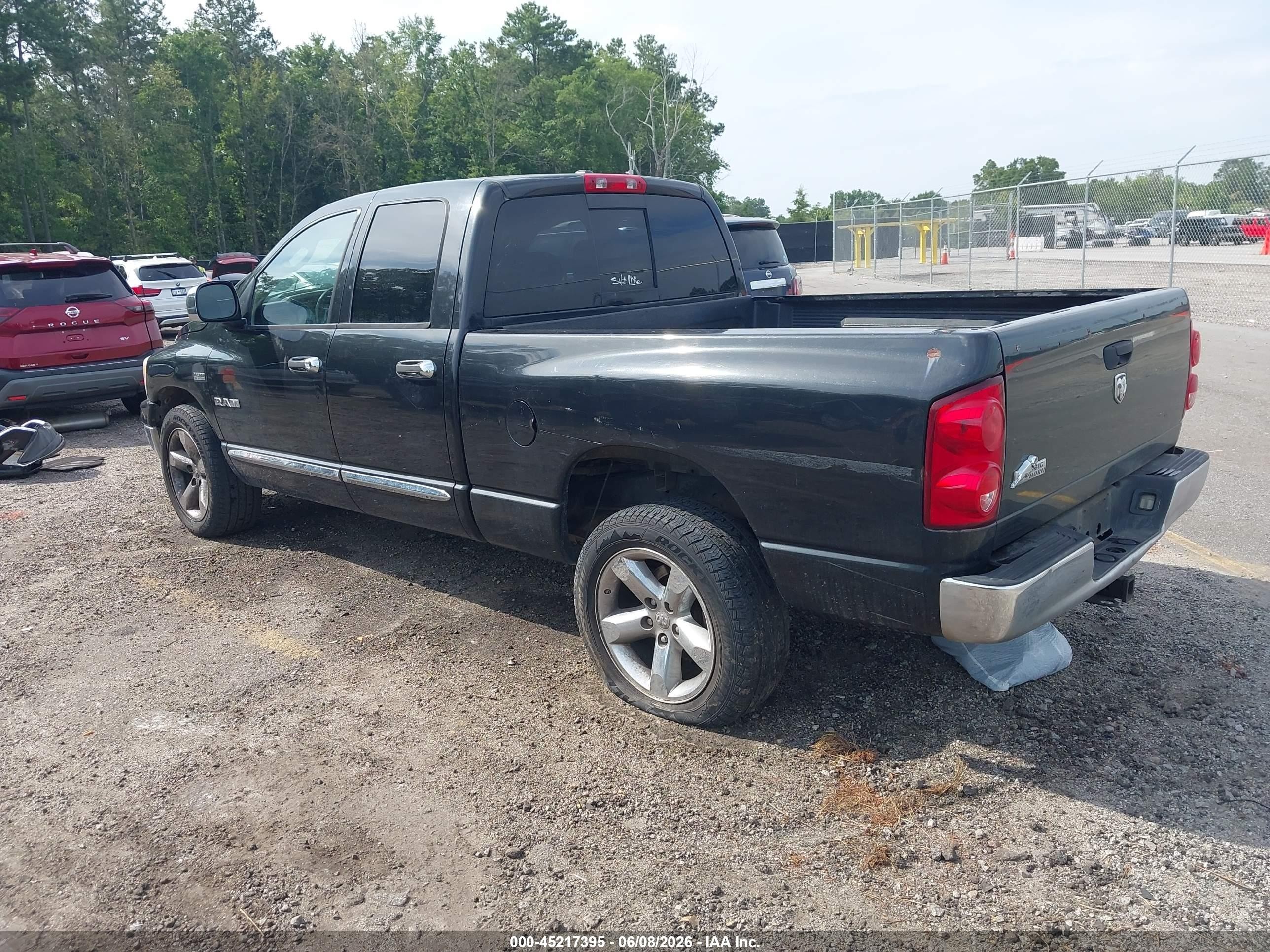 2008 Dodge Ram 1500 Slt Black vin: 1D7HA182X8S587387