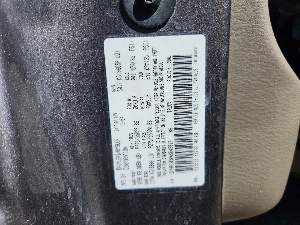 2004 Dodge Ram 1500 St Серый vin: 1D7HA18D04S643817