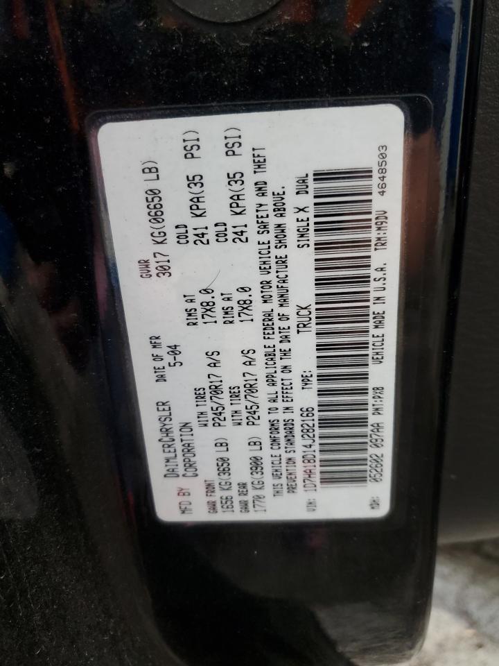 2004 Dodge Ram 1500 Black vin: 1D7HA18D14J282166