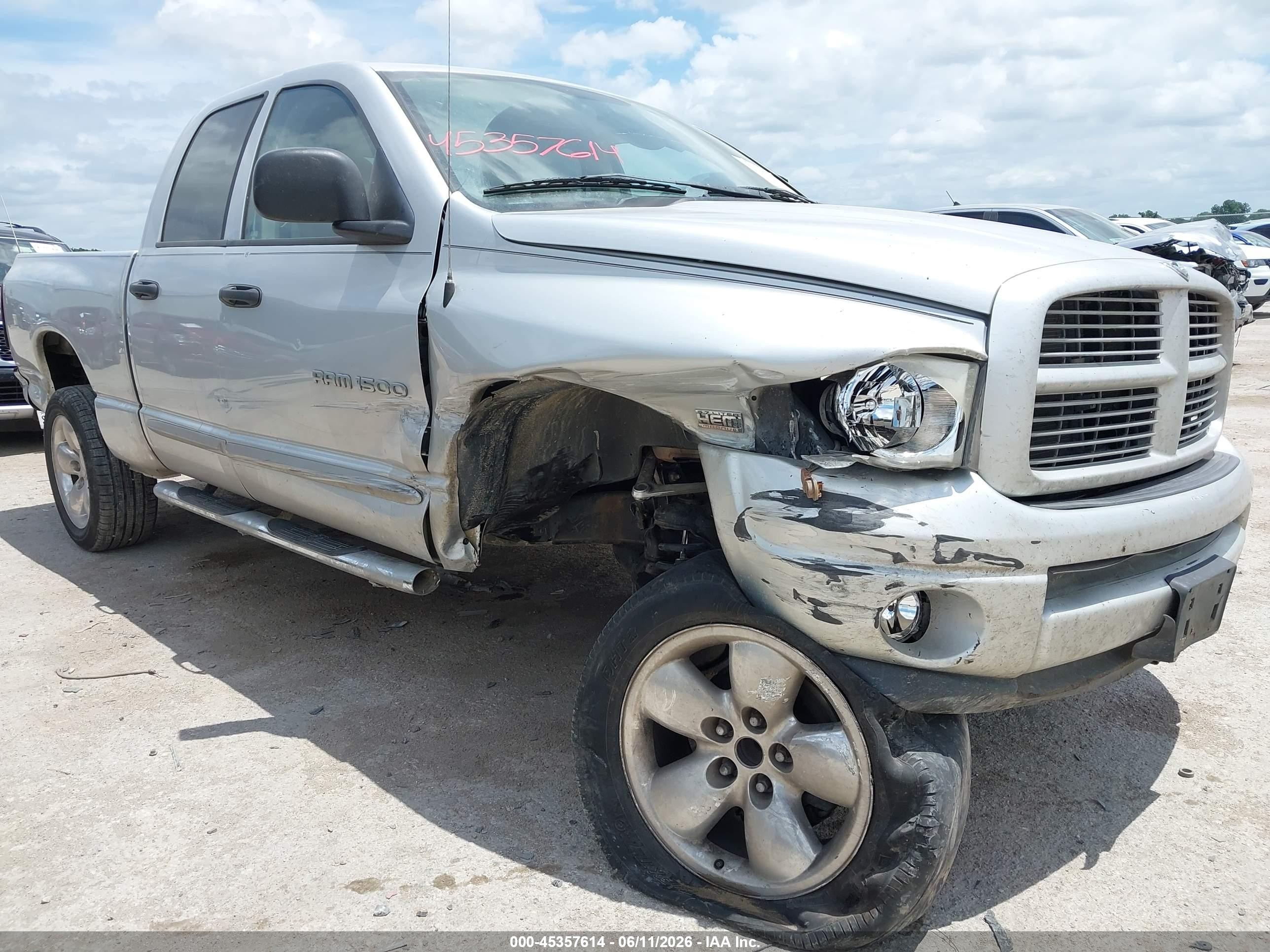 2004 Dodge Ram 1500 Slt/laramie Silver vin: 1D7HA18D14S543290