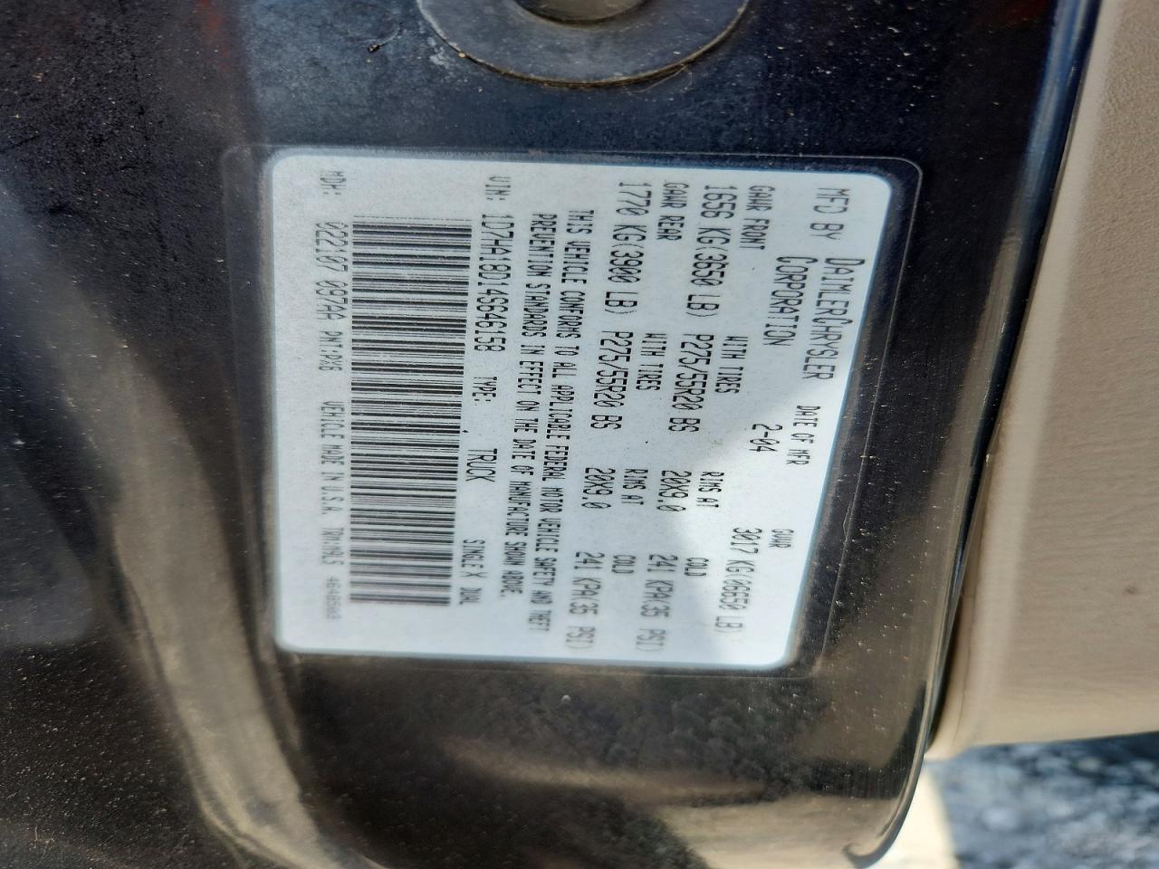 2004 Dodge Ram 1500 St Black vin: 1D7HA18D14S646158