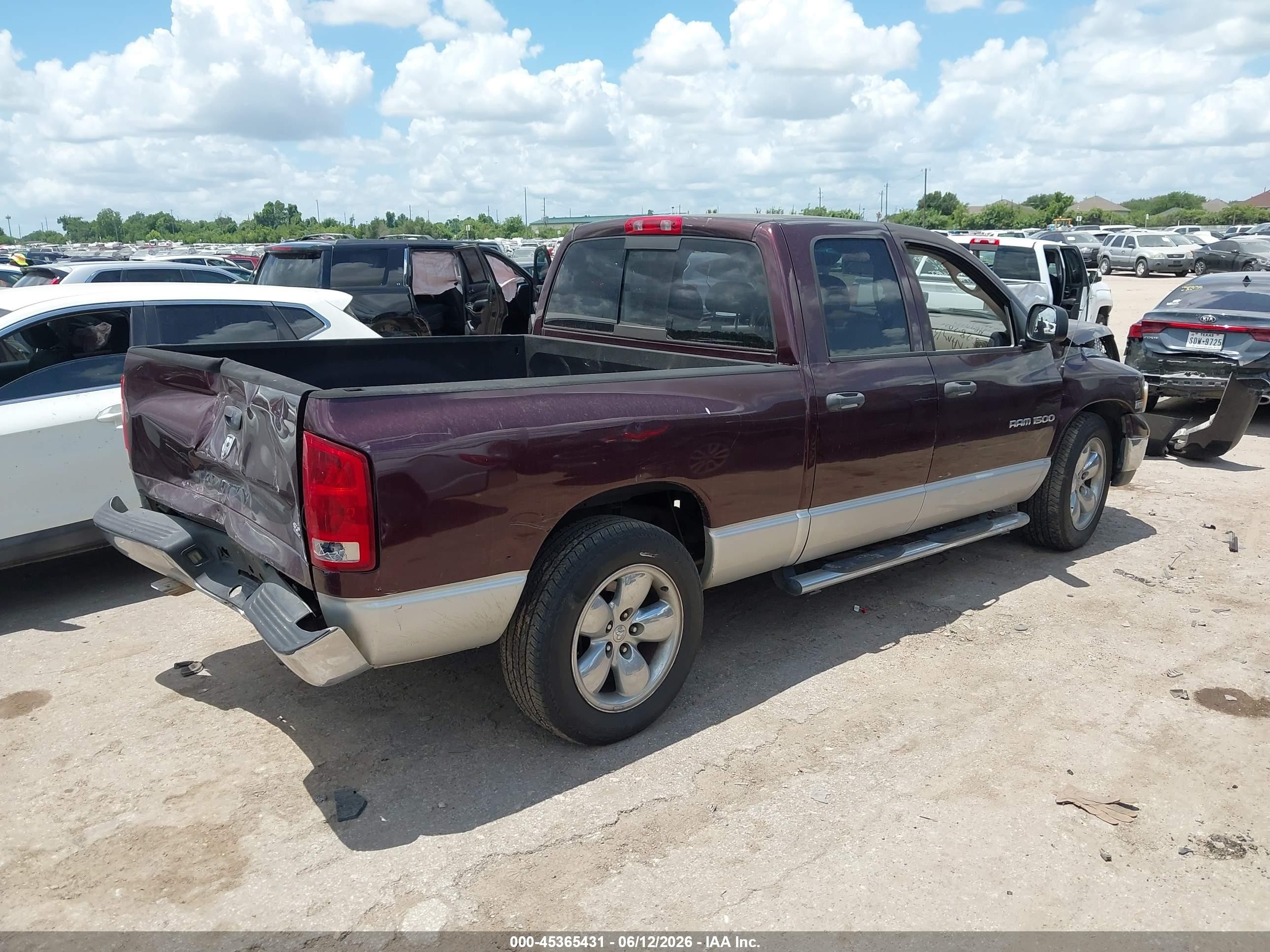 2005 Dodge Ram 1500 Slt/laramie Maroon vin: 1D7HA18D35J595334