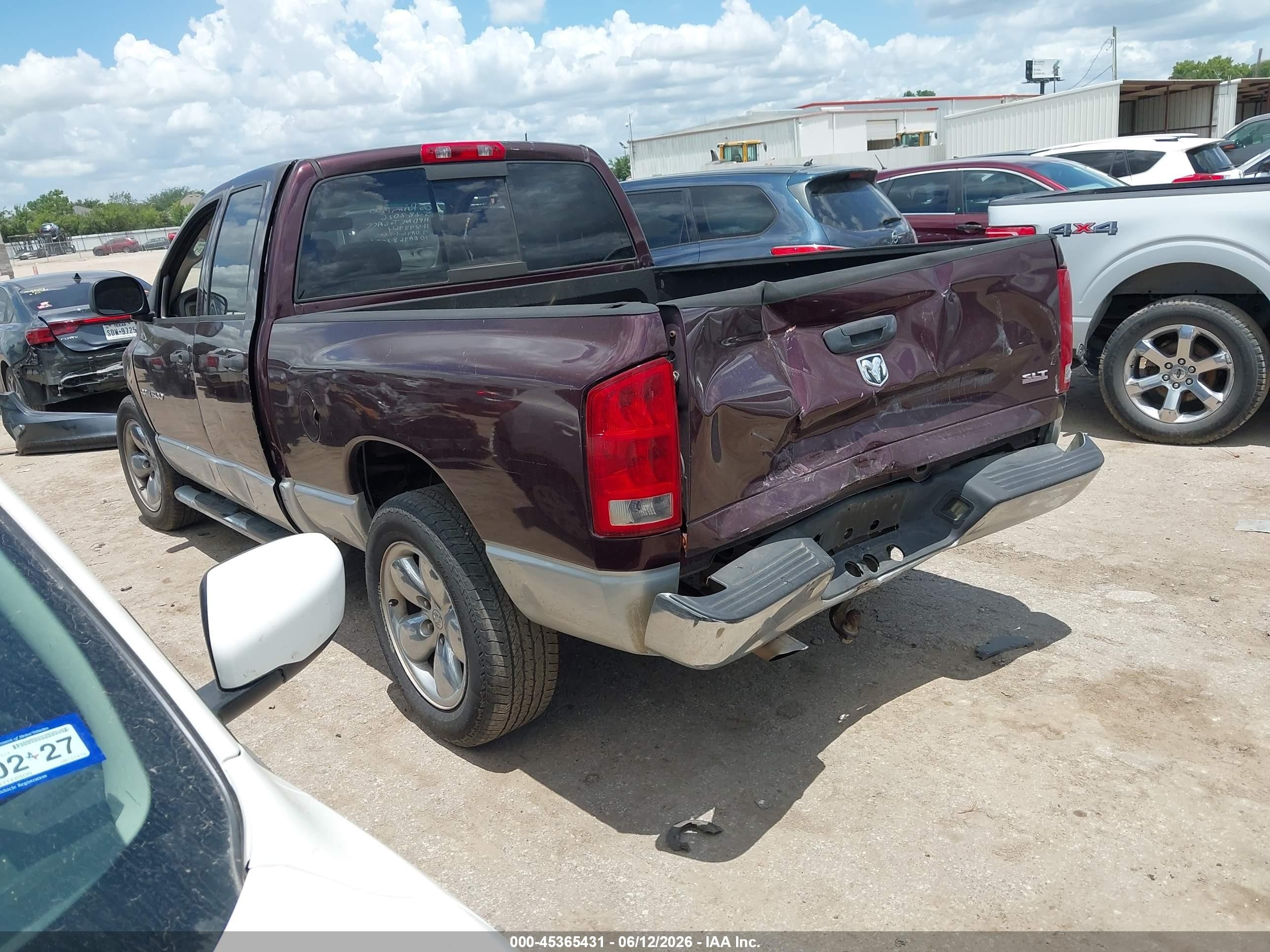 2005 Dodge Ram 1500 Slt/laramie Maroon vin: 1D7HA18D35J595334